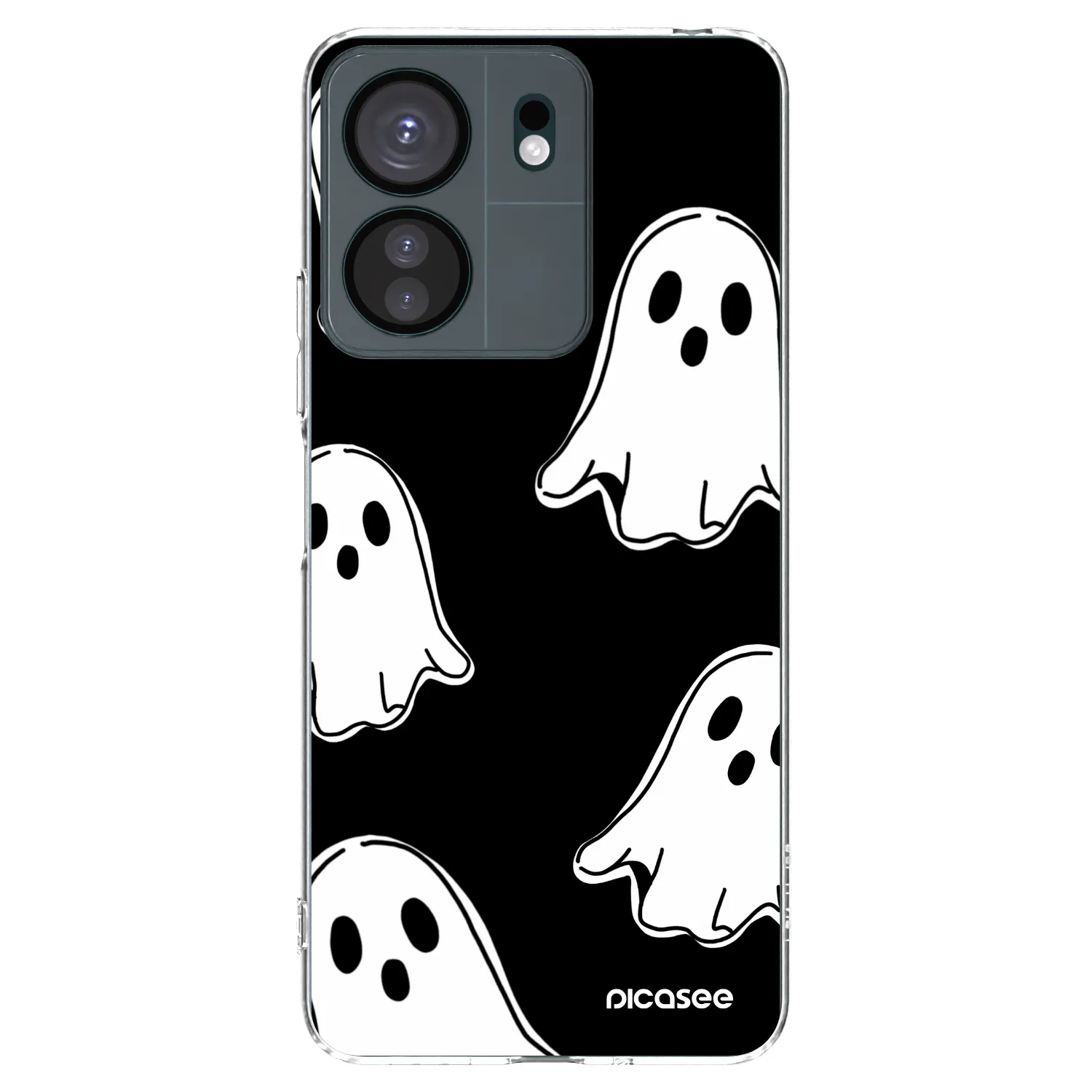 Picasee silikonska prozirna maskica za Xiaomi Redmi 13C 4G - Black ghosts