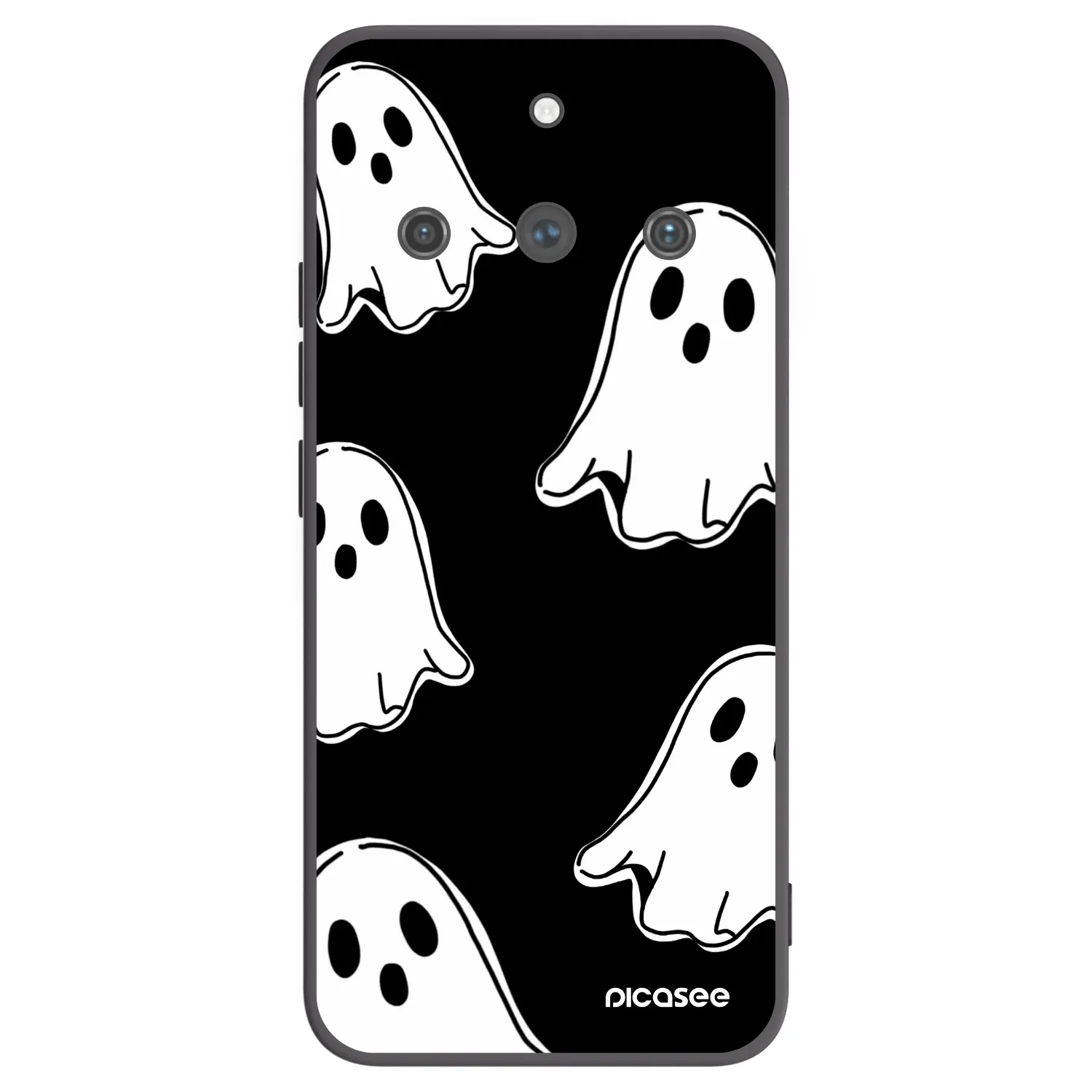 Picasee crna silikonska maskica za Realme 11 Pro+ - Black ghosts