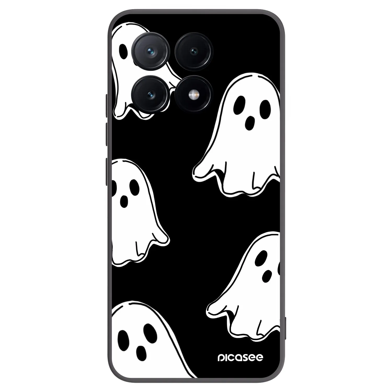Picasee crna silikonska maskica za Xiaomi Poco X6 Pro - Black ghosts