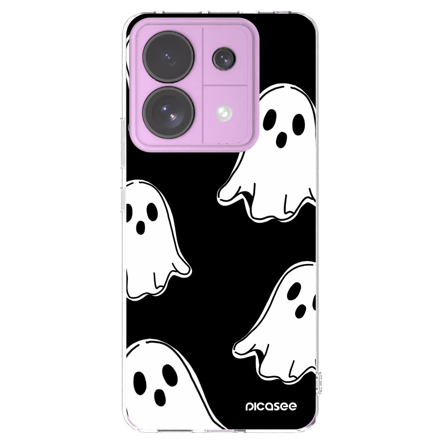 Picasee silikonska prozirna maskica za Xiaomi Redmi Note 13 Pro 5G - Black ghosts