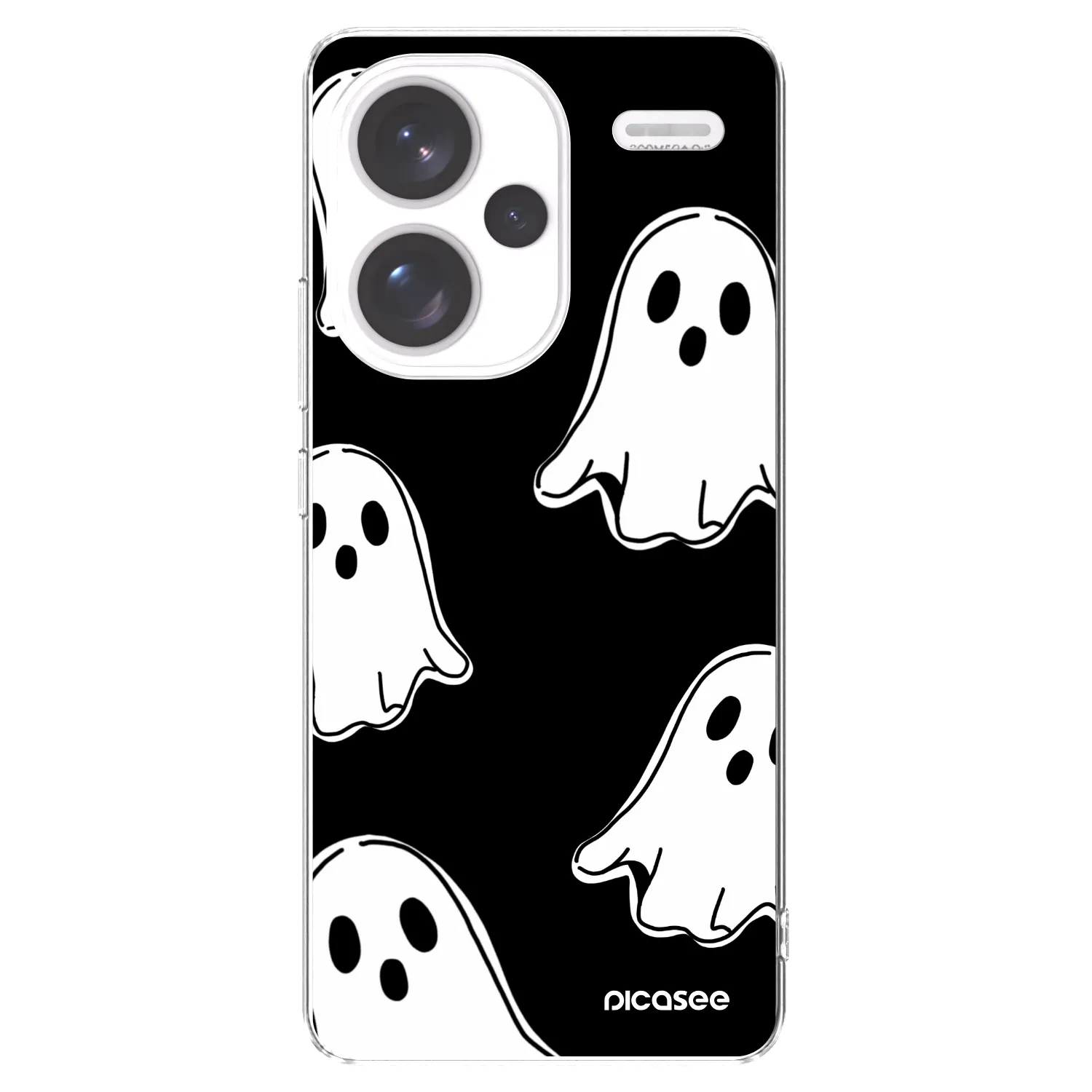 Picasee silikonska prozirna maskica za Xiaomi Redmi Note 13 Pro+ 5G - Black ghosts