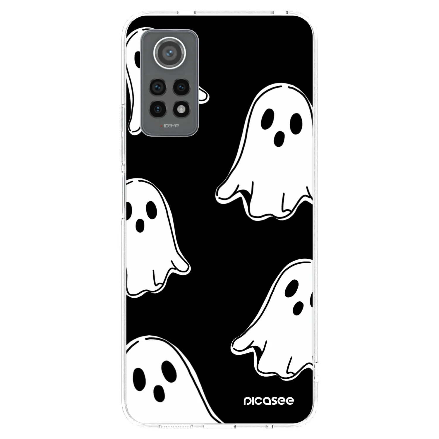 Picasee silikonska prozirna maskica za Xiaomi Redmi Note 12 Pro 4G - Black ghosts