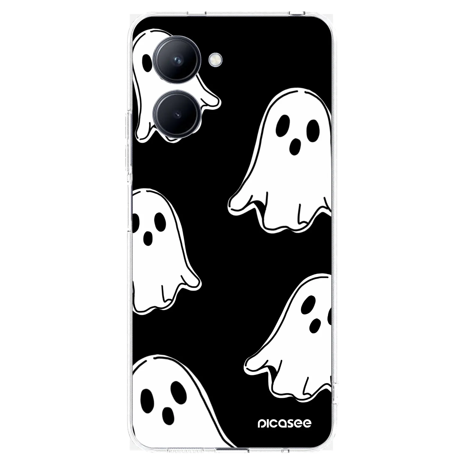 Picasee silikonska prozirna maskica za Realme C33 (2023) - Black ghosts