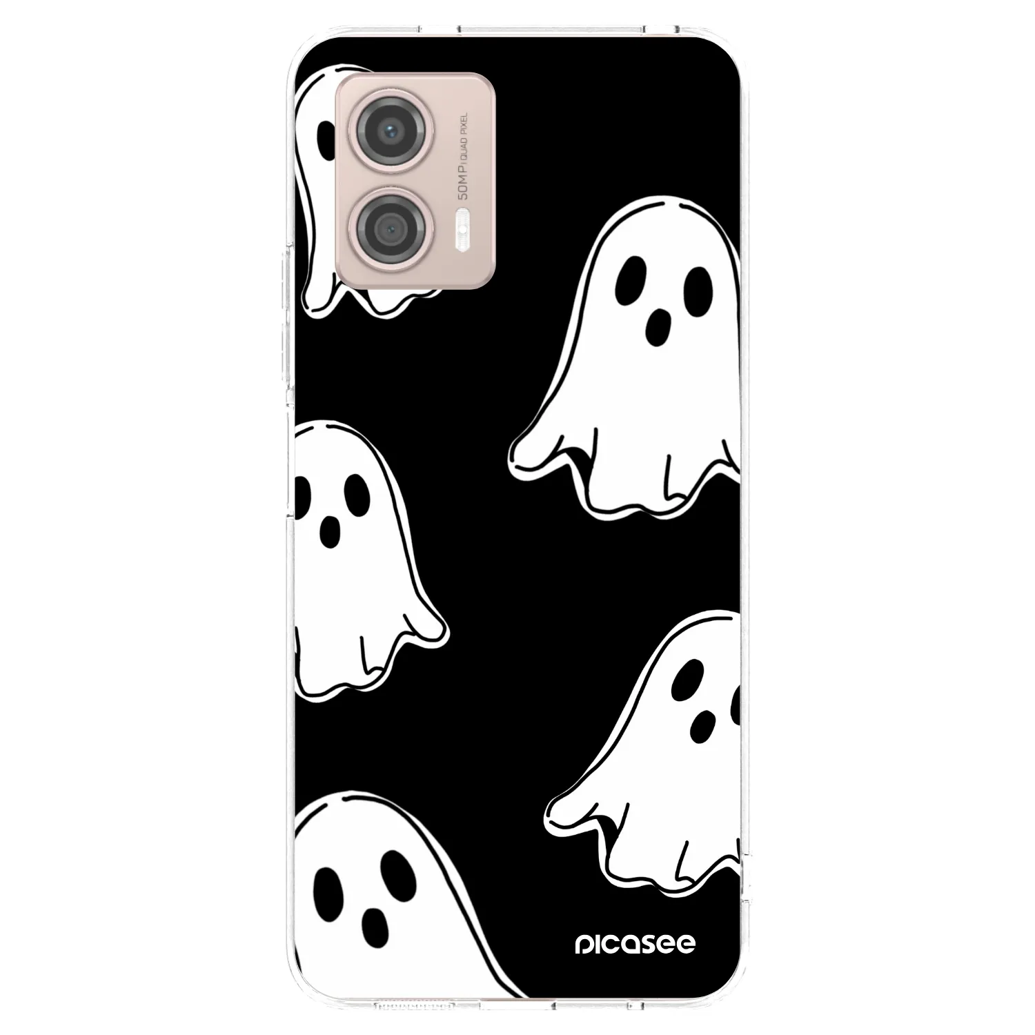 Picasee silikonska prozirna maskica za Motorola Moto G53 5G - Black ghosts