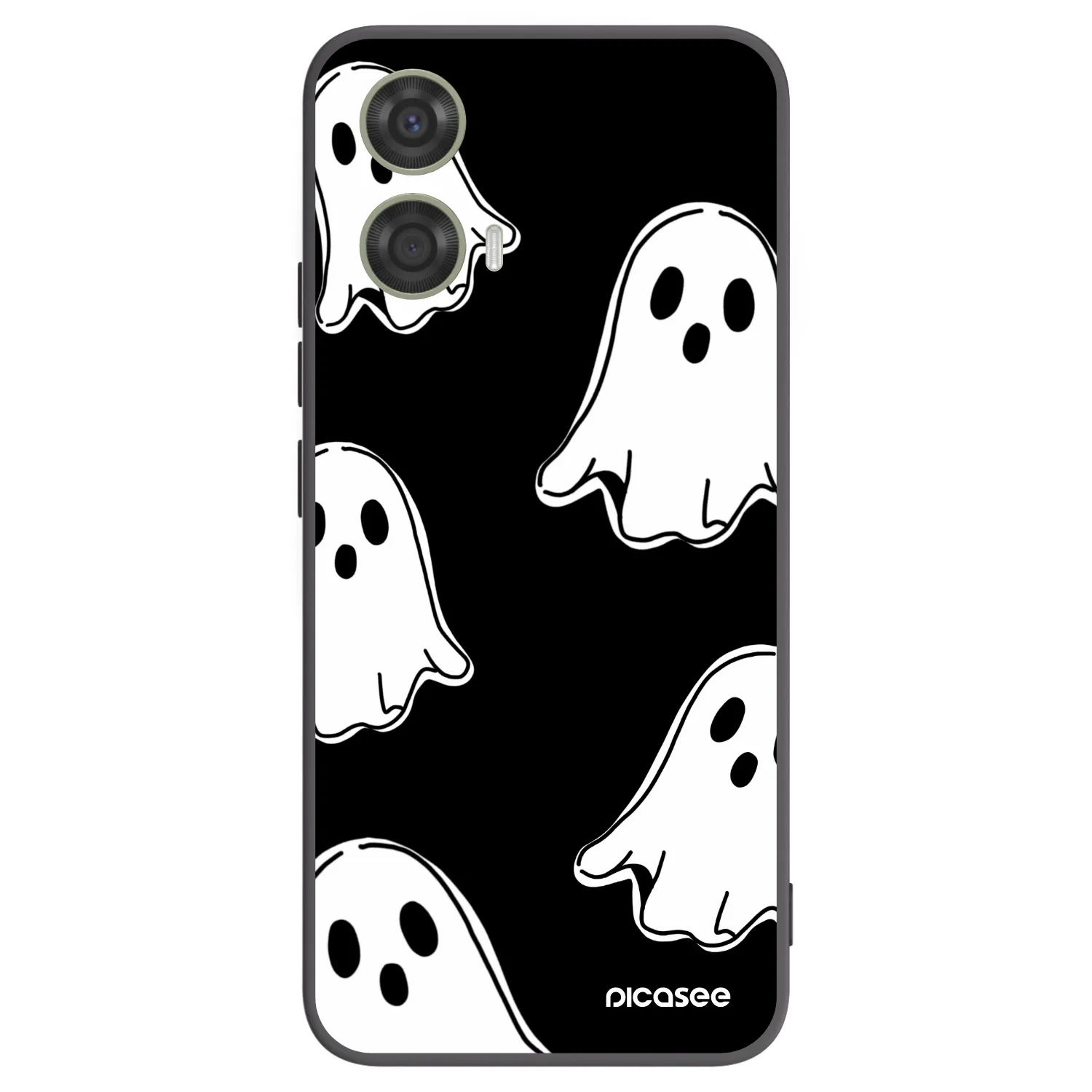Picasee crna silikonska maskica za Motorola Moto G24 - Black ghosts