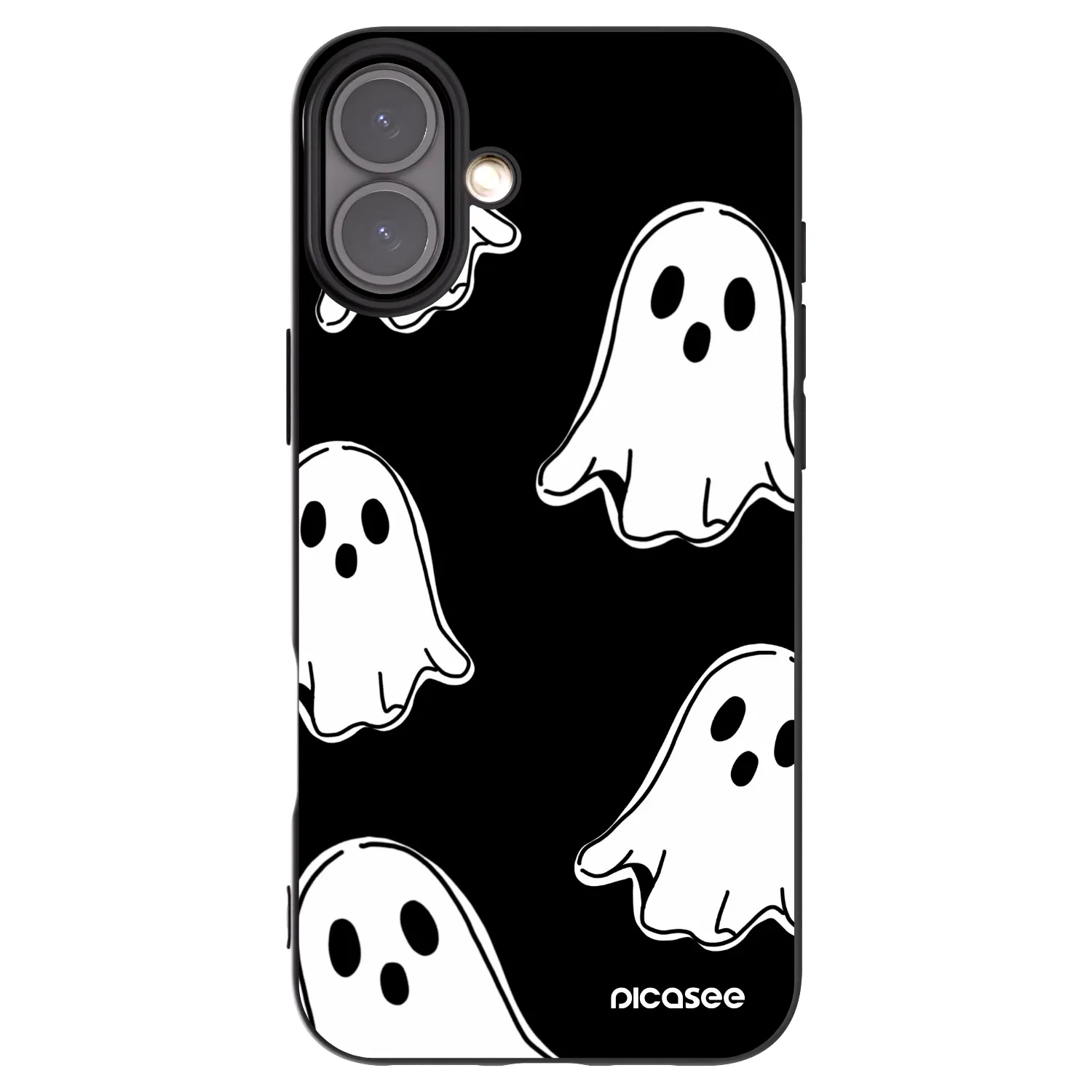 Picasee crna silikonska maskica za Apple iPhone 16 Plus - Black ghosts