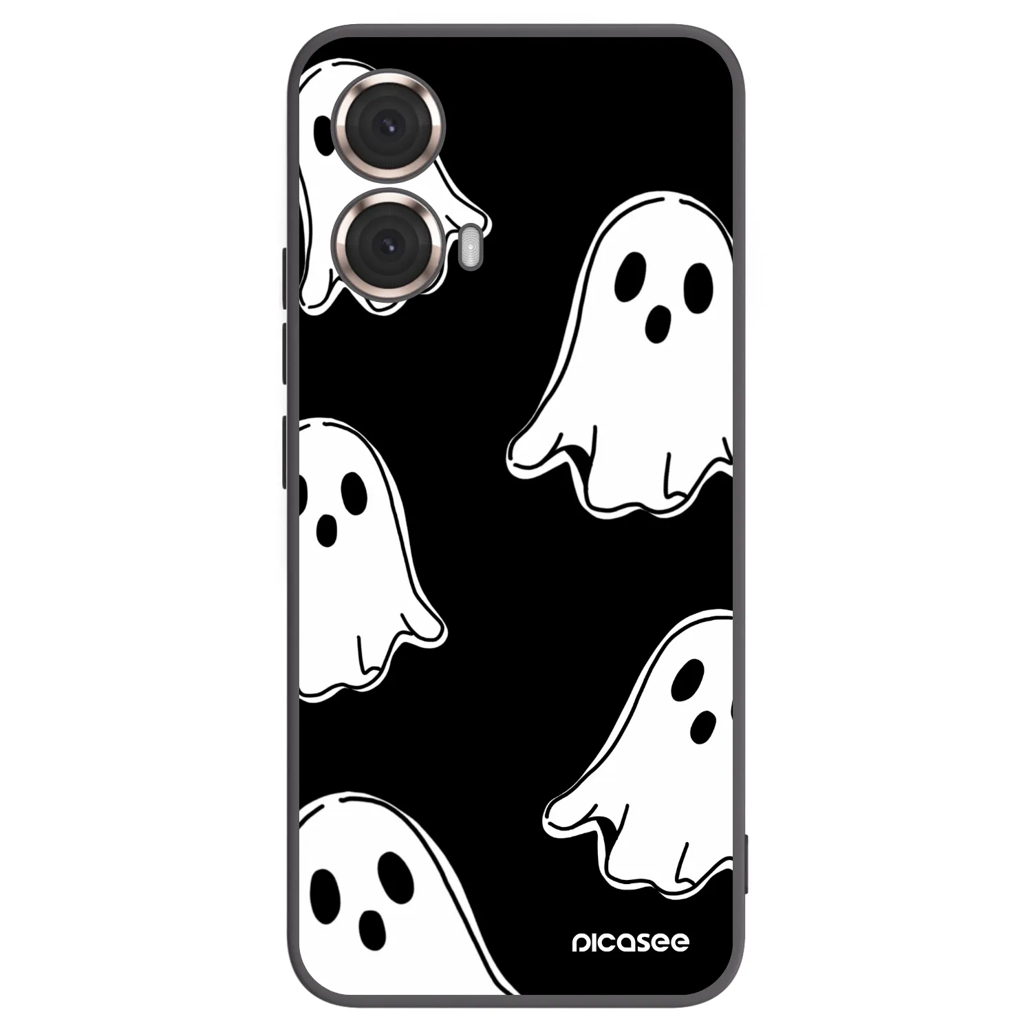 Picasee crna silikonska maskica za Motorola Moto G85 - Black ghosts