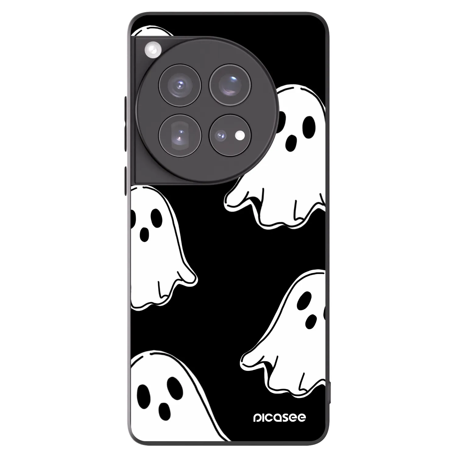 Picasee crna silikonska maskica za OnePlus 12 5G - Black ghosts