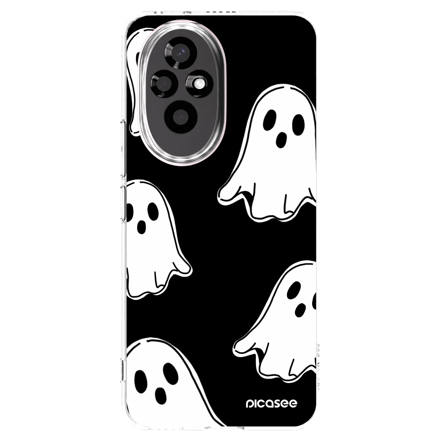 Picasee silikonska prozirna maskica za Honor 200 Pro 5G - Black ghosts