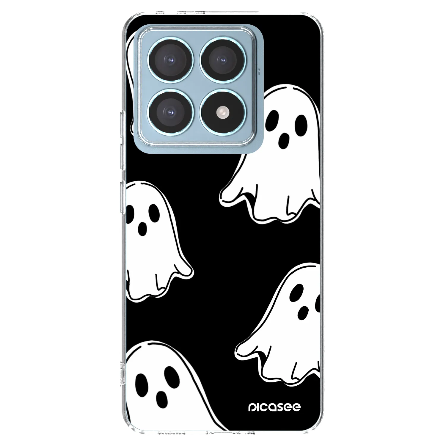 Picasee silikonska prozirna maskica za Xiaomi 14T Pro - Black ghosts