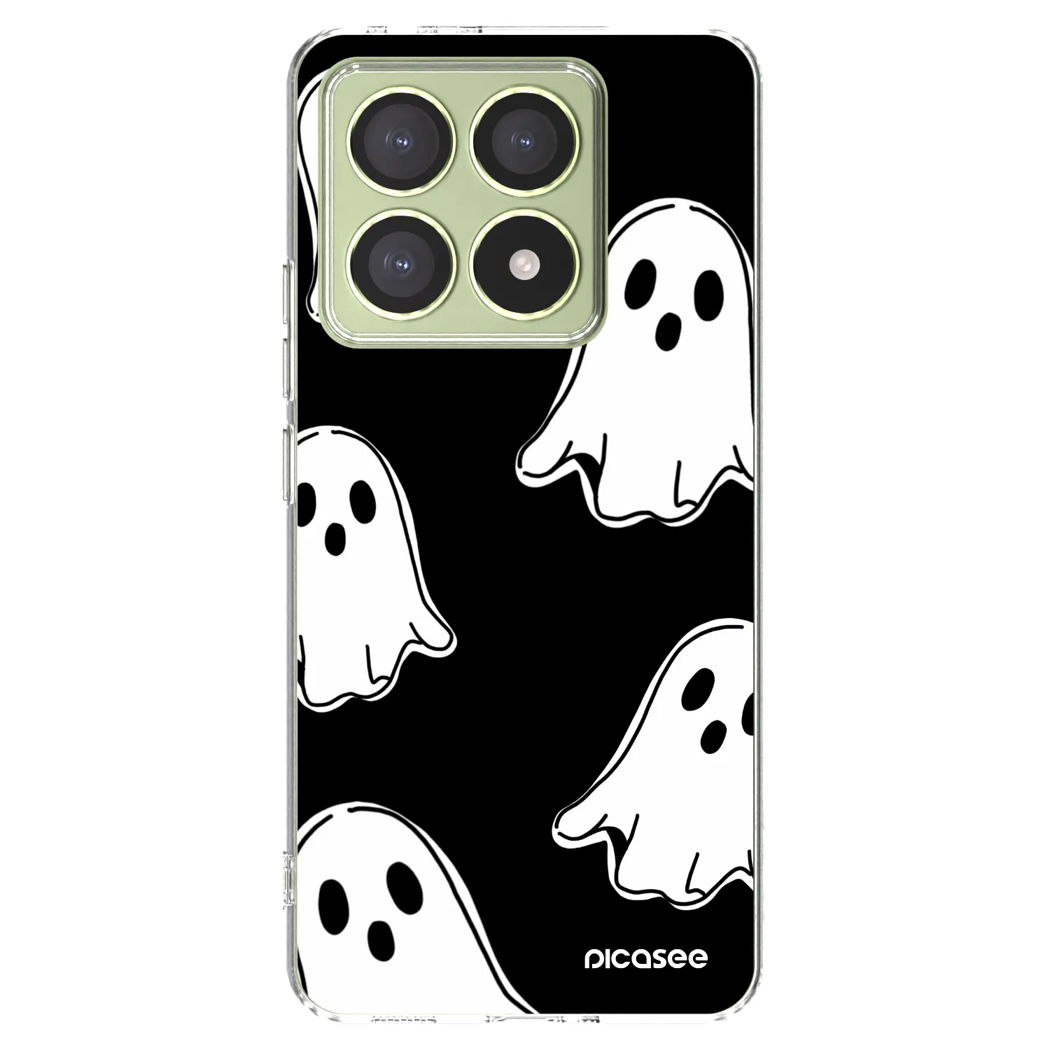 Picasee silikonska prozirna maskica za Xiaomi 14T - Black ghosts