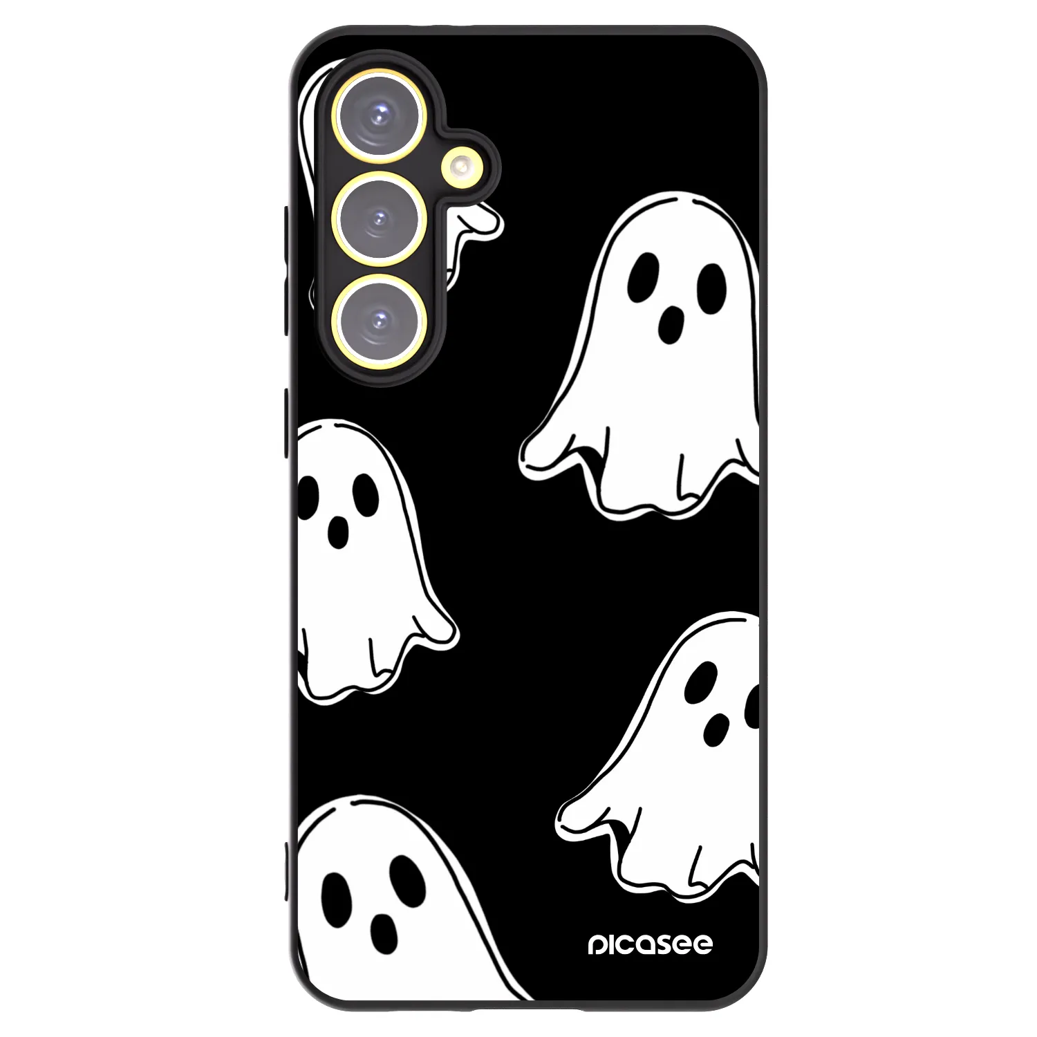 Picasee crna silikonska maskica za Samsung Galaxy S24 FE S721B - Black ghosts
