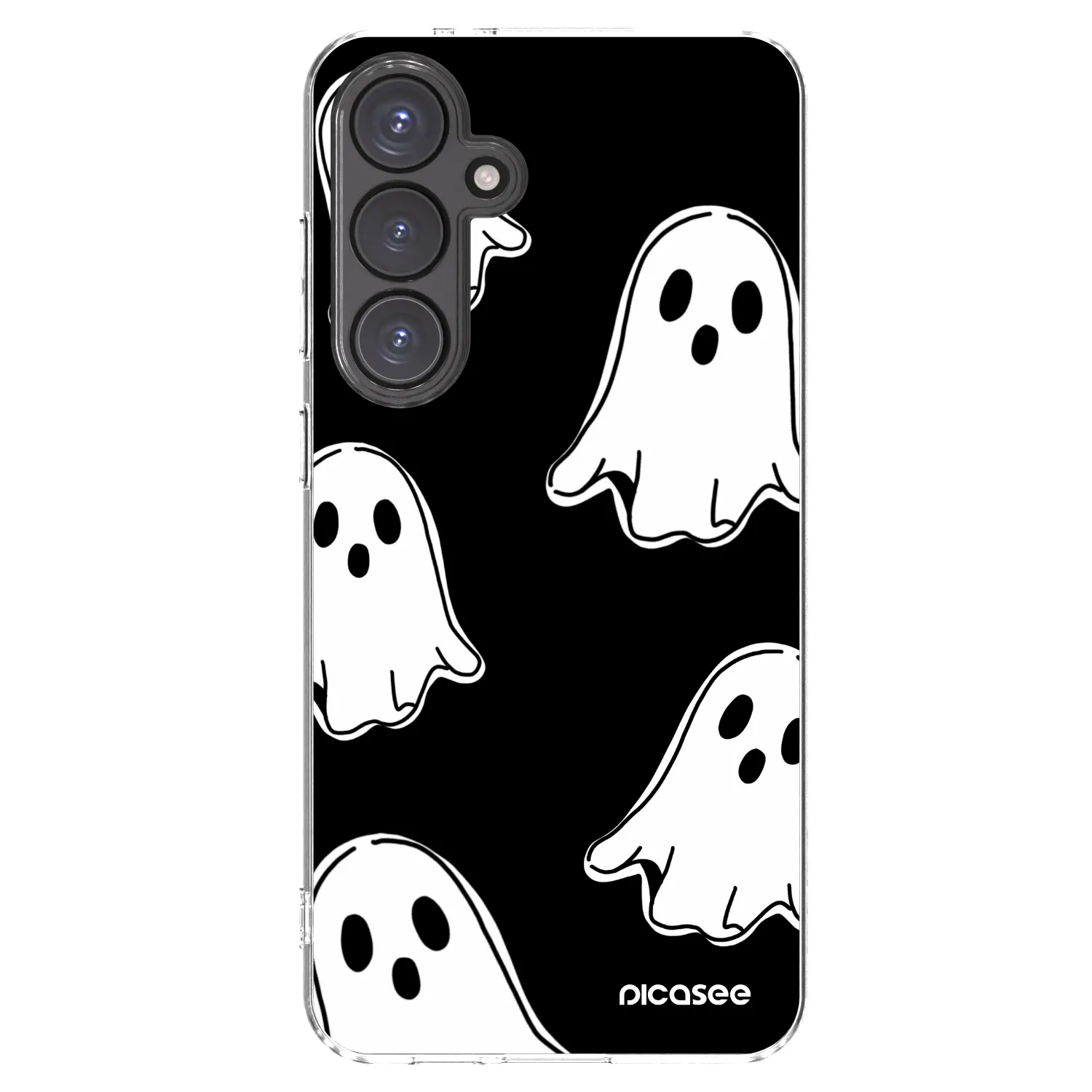 Picasee silikonska prozirna maskica za Samsung Galaxy S24 FE S721B - Black ghosts