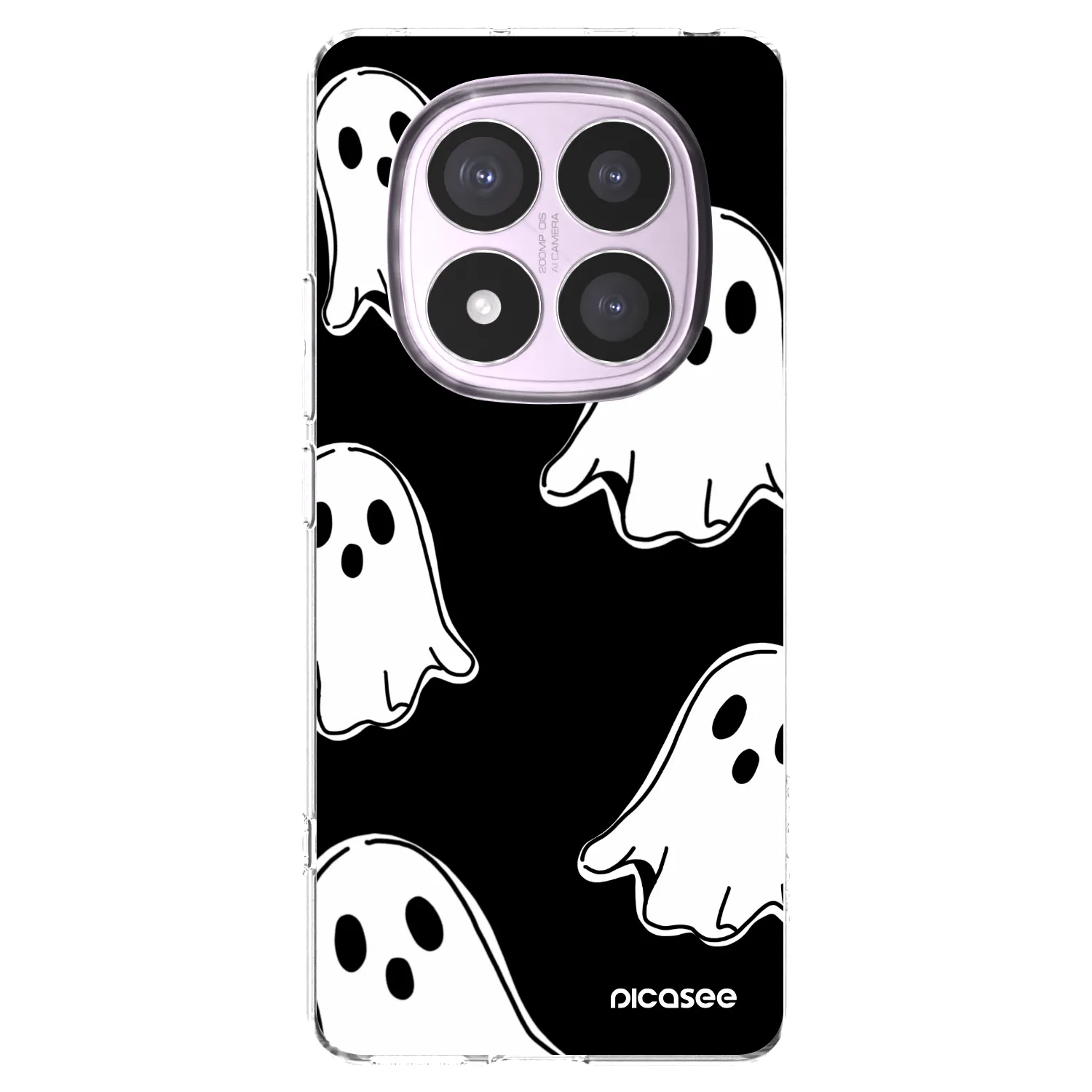 Picasee silikonska prozirna maskica za Xiaomi Redmi Note 14 Pro 5G - Black ghosts