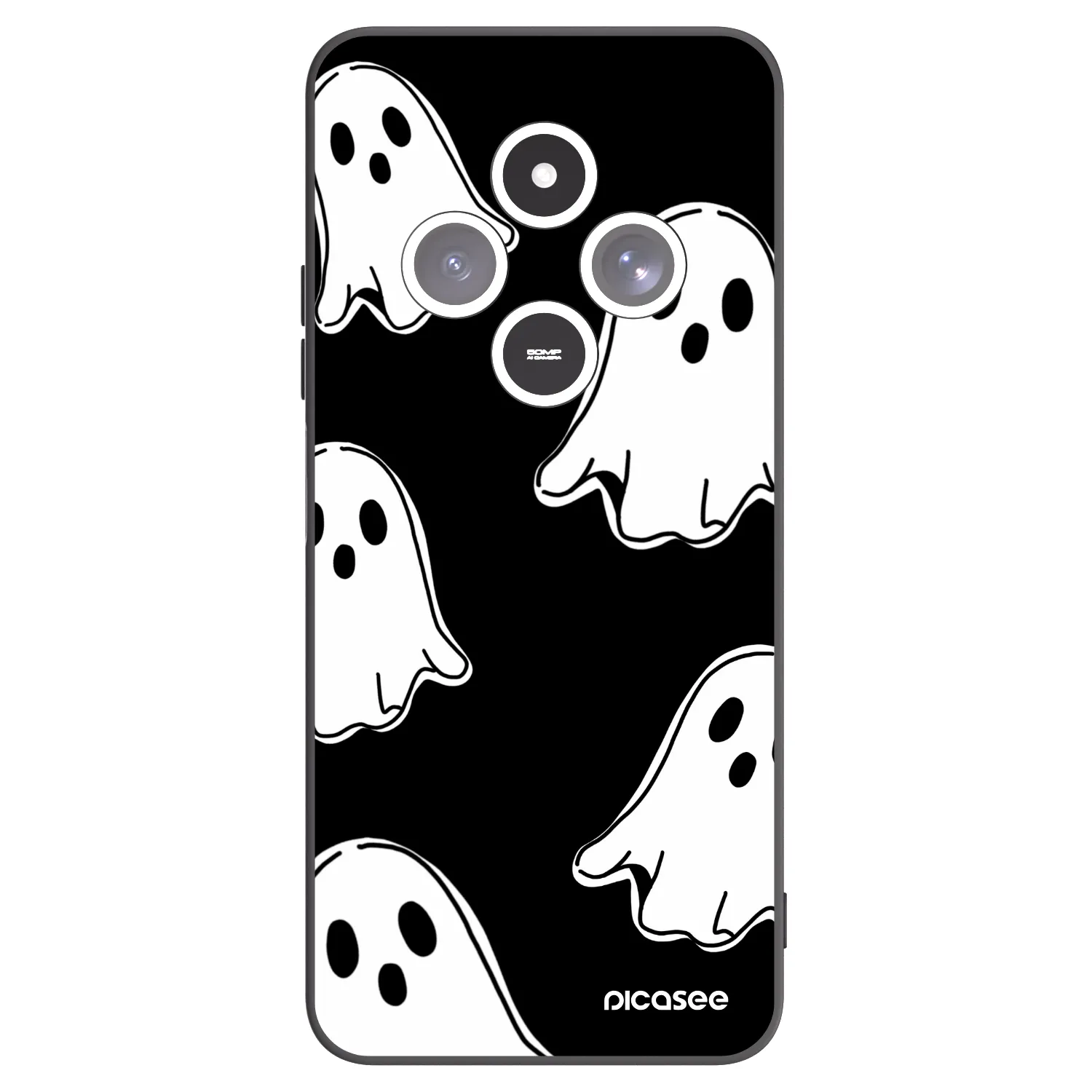Picasee crna silikonska maskica za Xiaomi Redmi 14C - Black ghosts