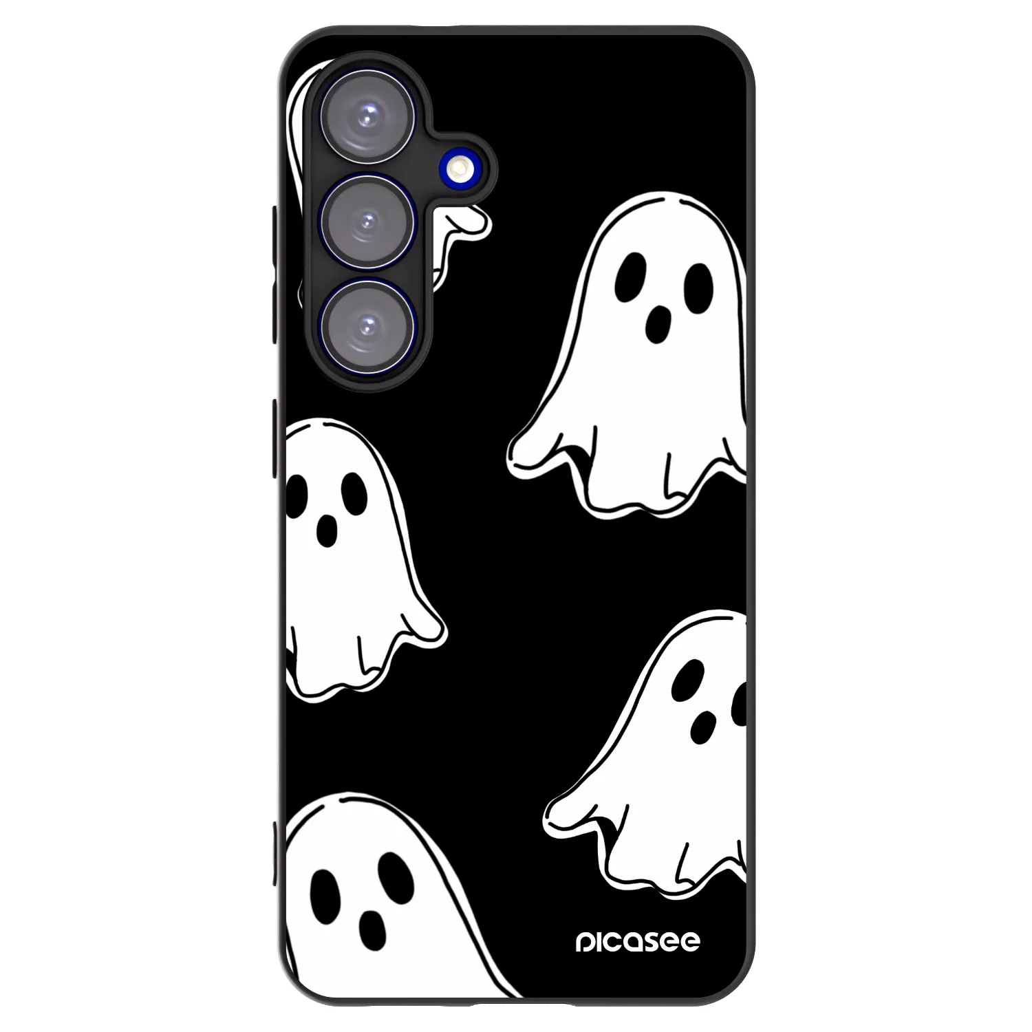 Picasee crna silikonska maskica za Samsung Galaxy S25 5G - Black ghosts