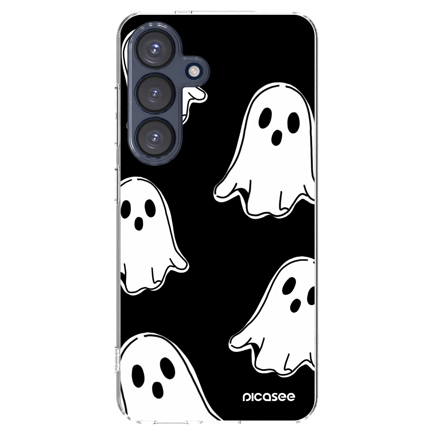Picasee silikonska prozirna maskica za Samsung Galaxy S25 5G - Black ghosts