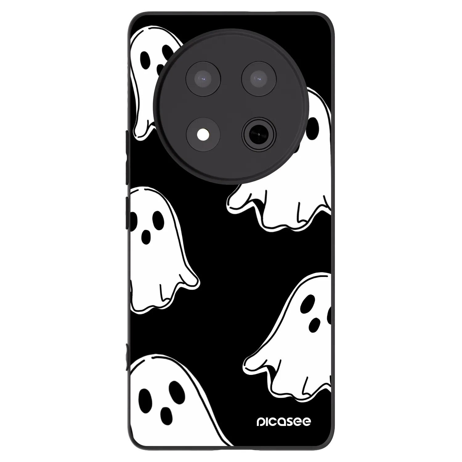 Picasee crna silikonska maskica za Honor Magic7 Lite 5G - Black ghosts