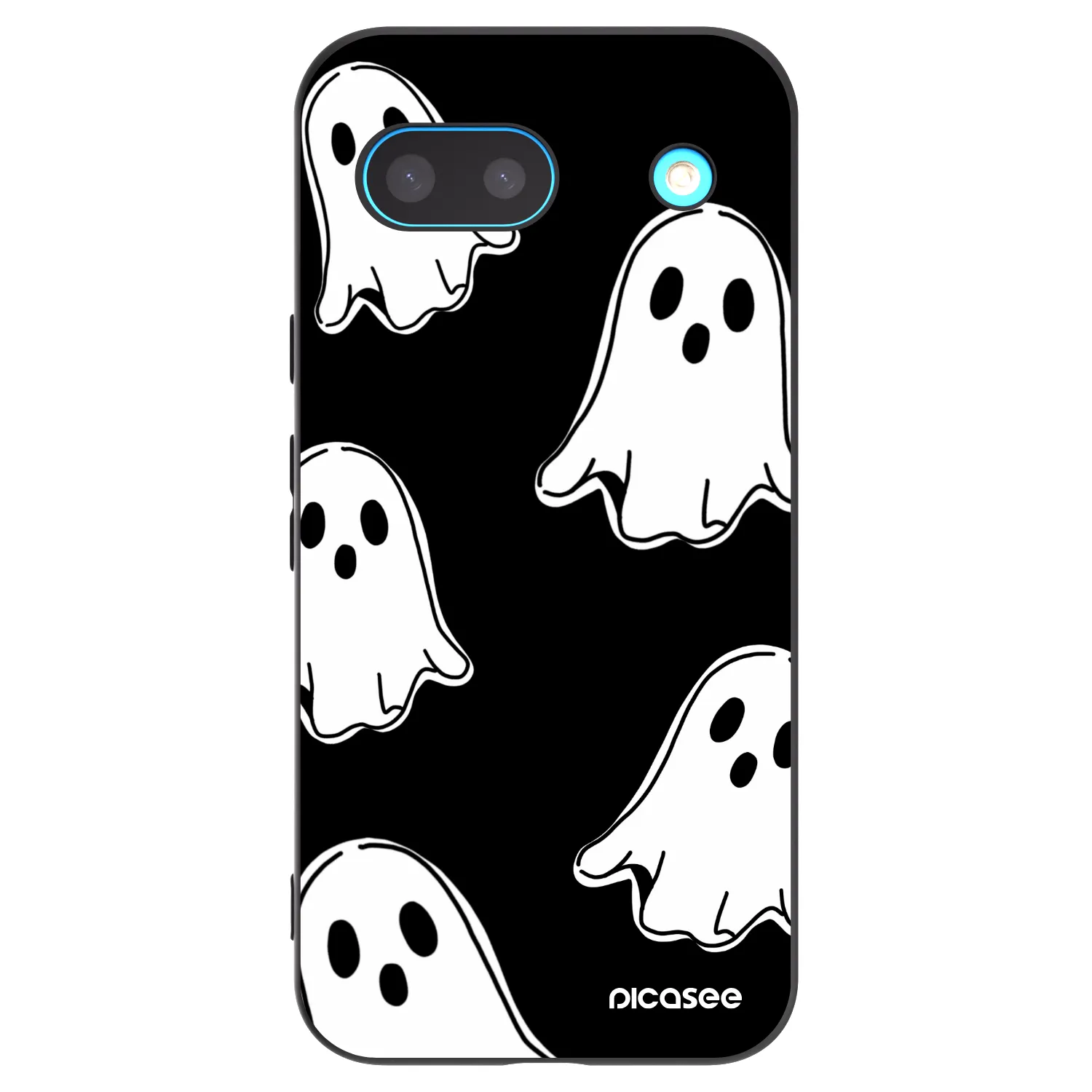 Picasee crna silikonska maskica za Google Pixel 8 - Black ghosts