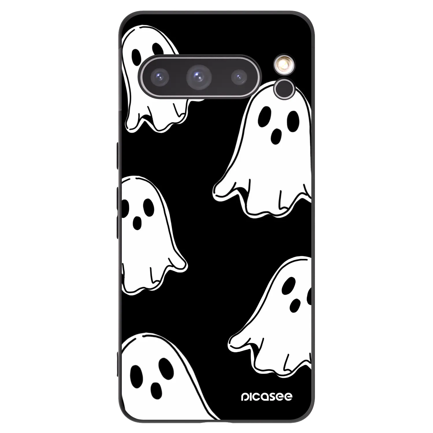 Picasee crna silikonska maskica za Google Pixel 8 Pro - Black ghosts