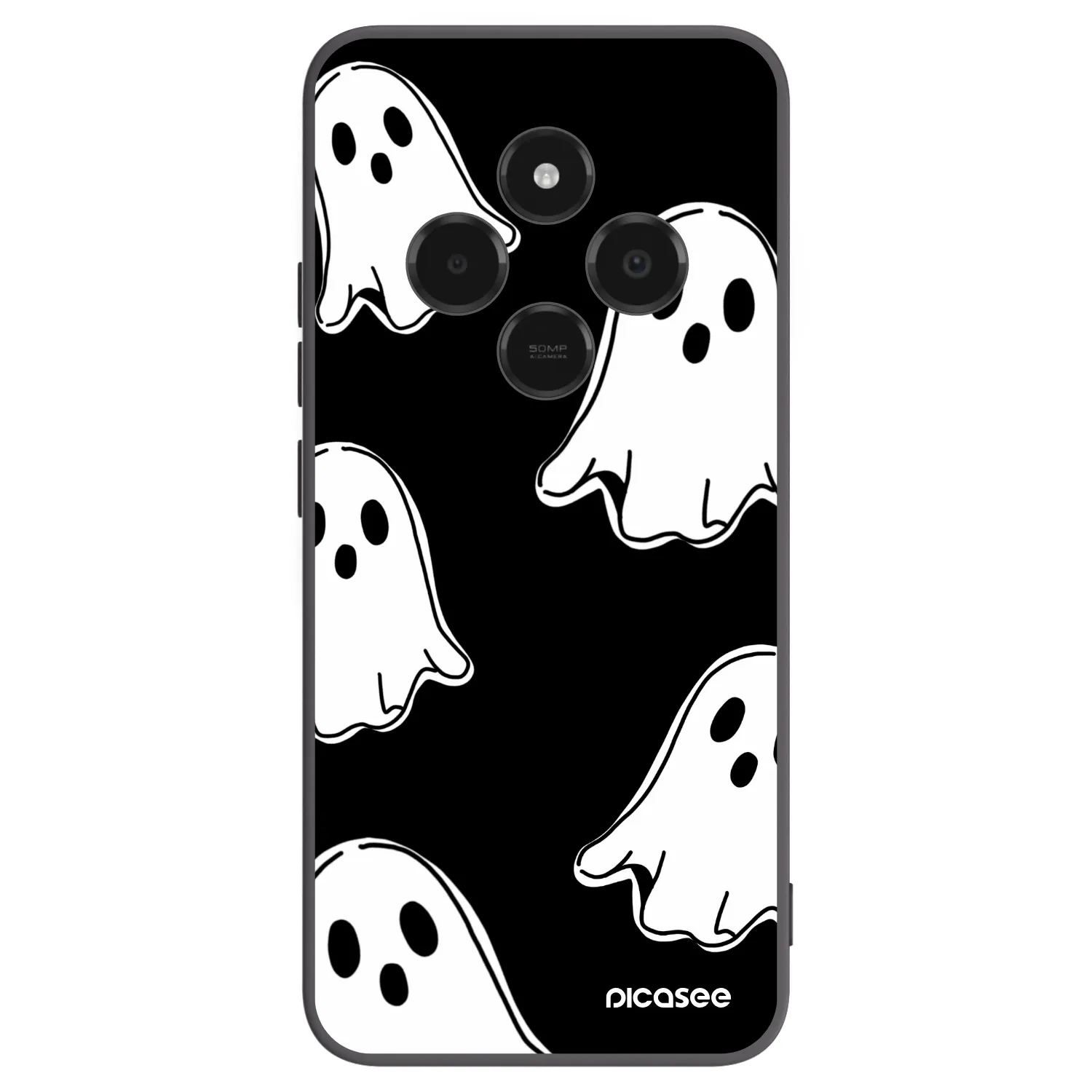 Picasee crna silikonska maskica za Xiaomi Poco C75 - Black ghosts