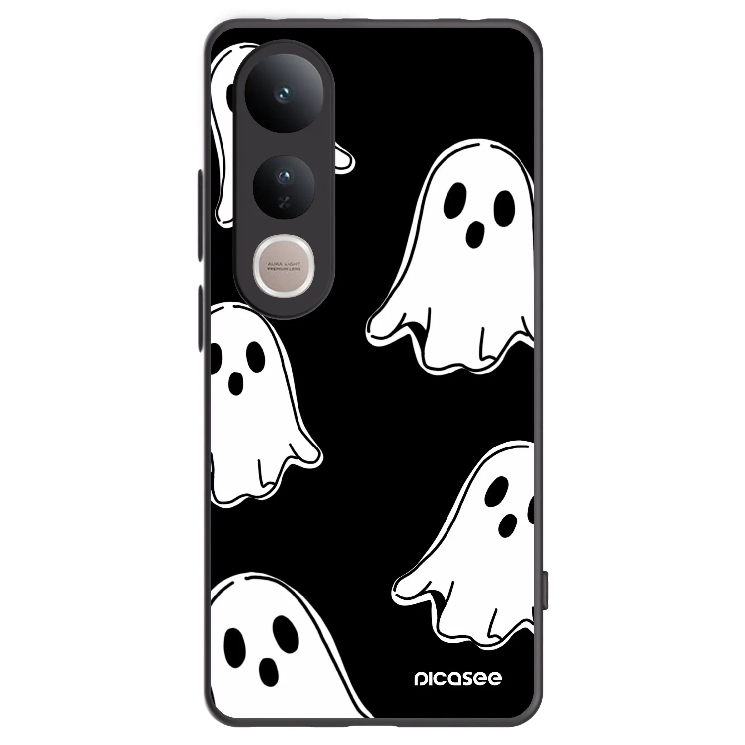 Picasee crna silikonska maskica za Vivo V50 Lite 5G - Black ghosts