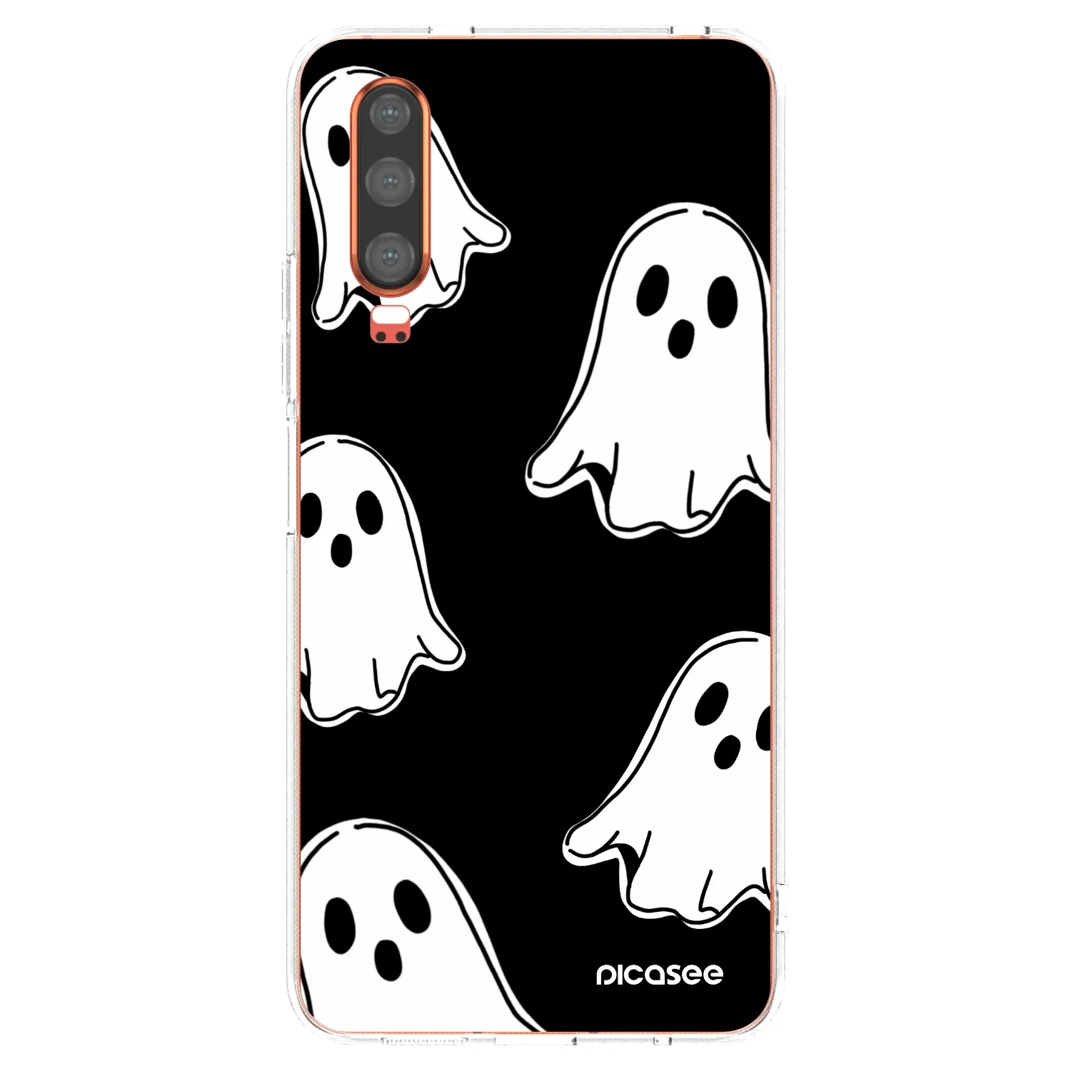 Picasee silikonska prozirna maskica za Huawei P30 - Black ghosts