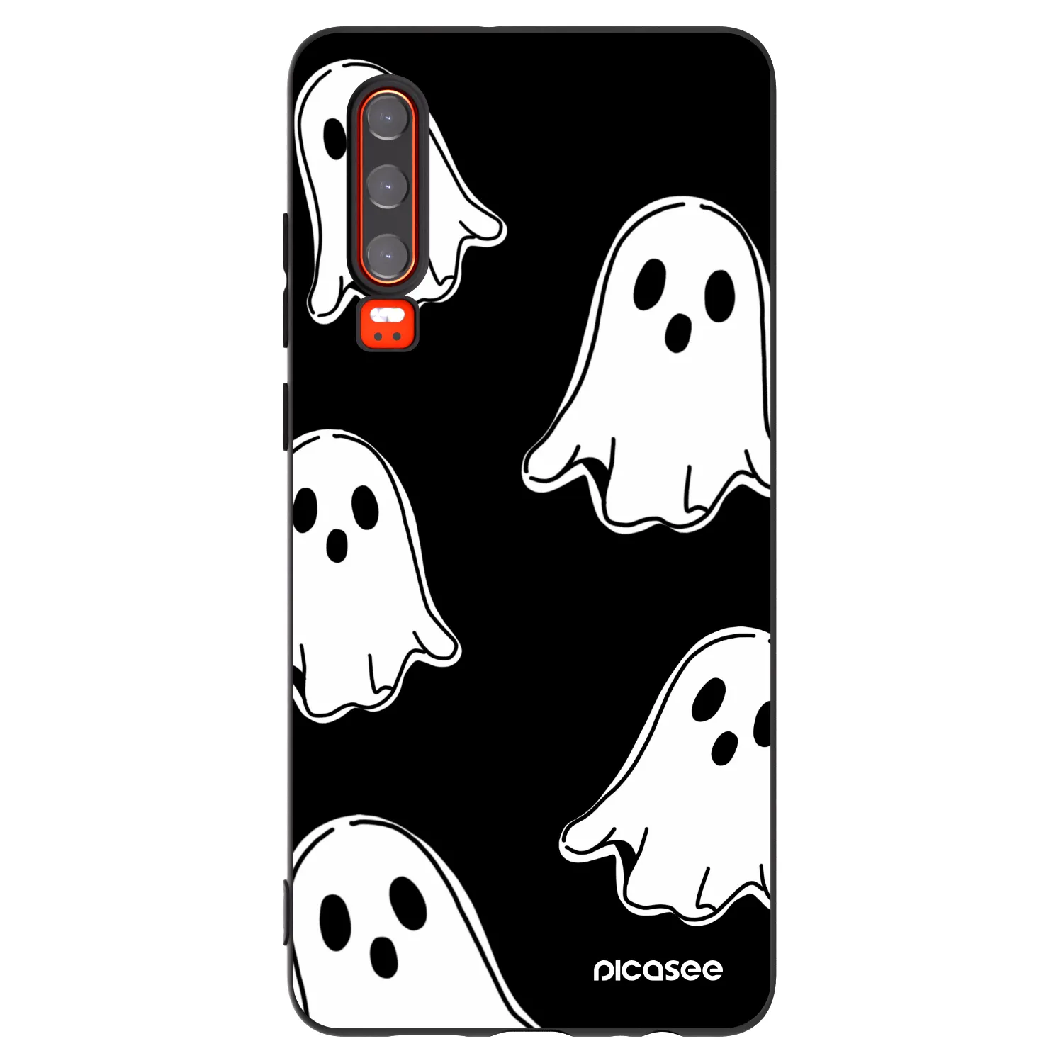 Picasee crna silikonska maskica za Huawei P30 - Black ghosts