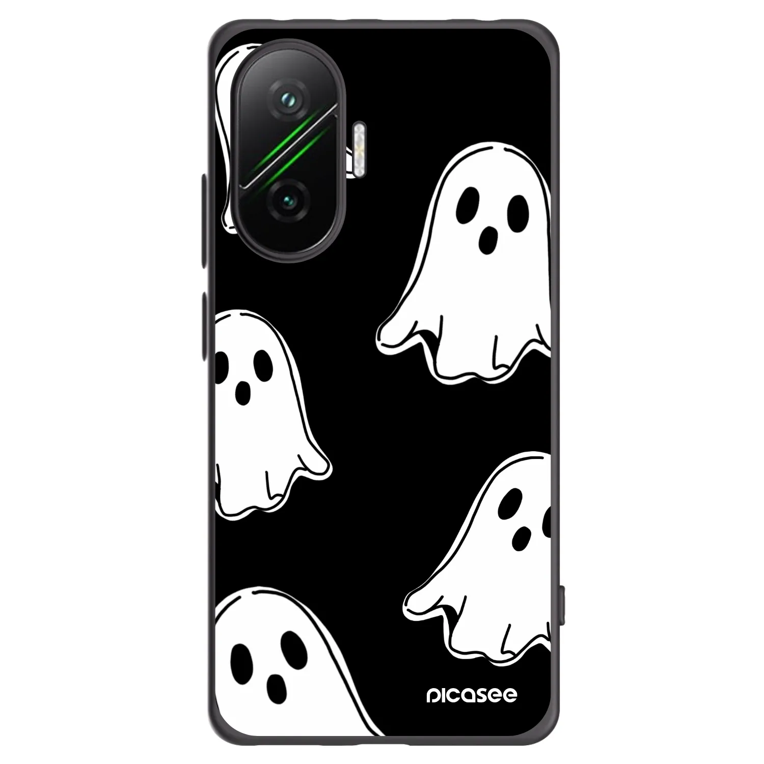 Picasee crna silikonska maskica za Xiaomi Poco F7 5G - Black ghosts