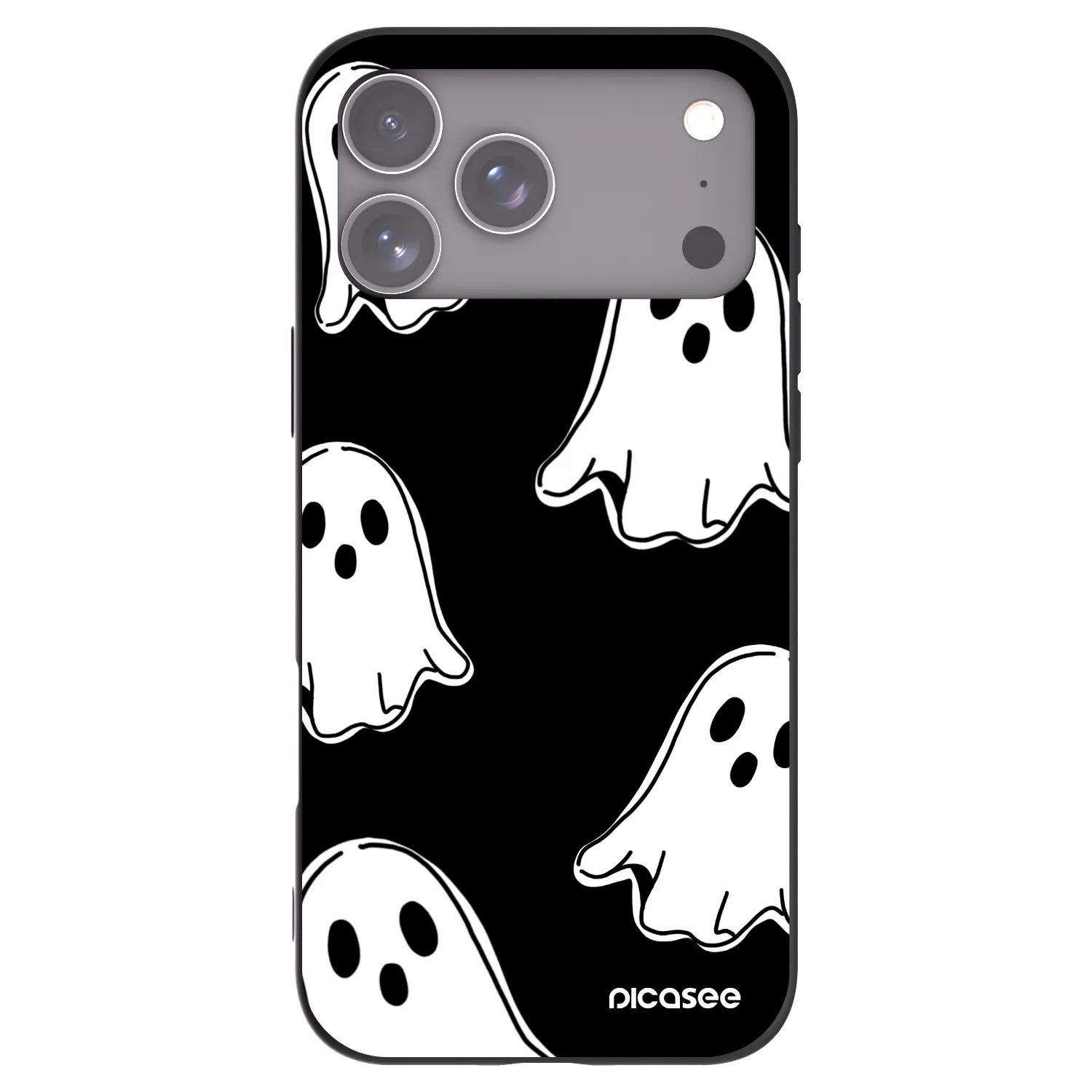 Picasee crna silikonska maskica za Apple iPhone 17 Pro Max - Black ghosts