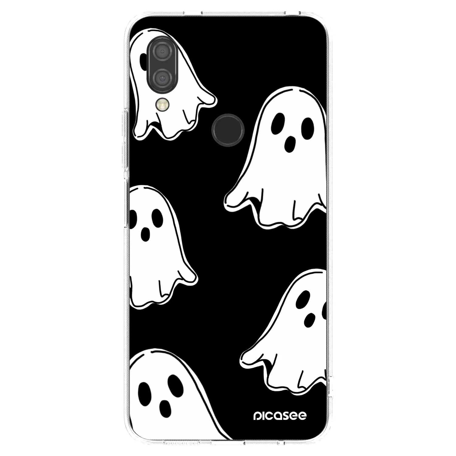 Picasee silikonska prozirna maskica za Xiaomi Redmi 7 - Black ghosts