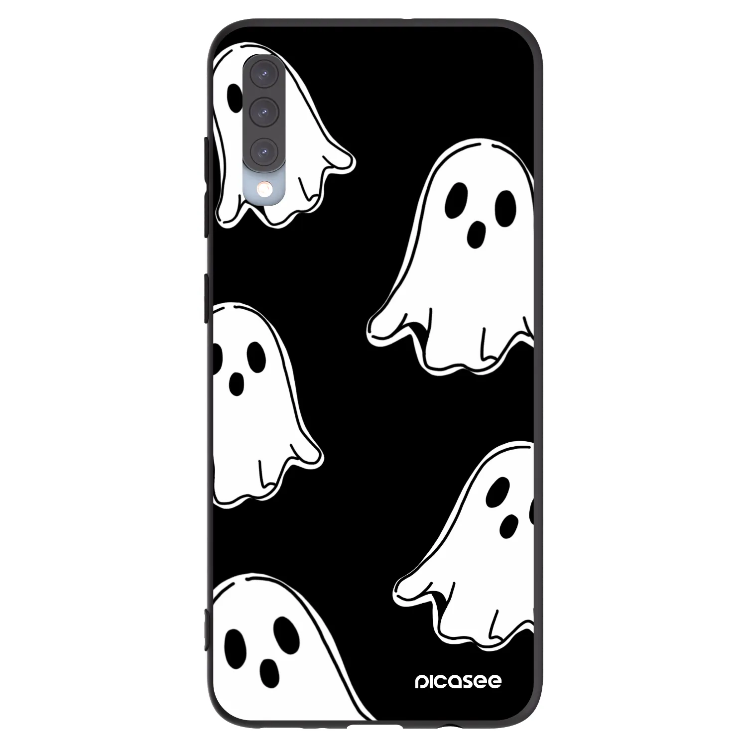 Picasee crna silikonska maskica za Samsung Galaxy A70 A705F - Black ghosts