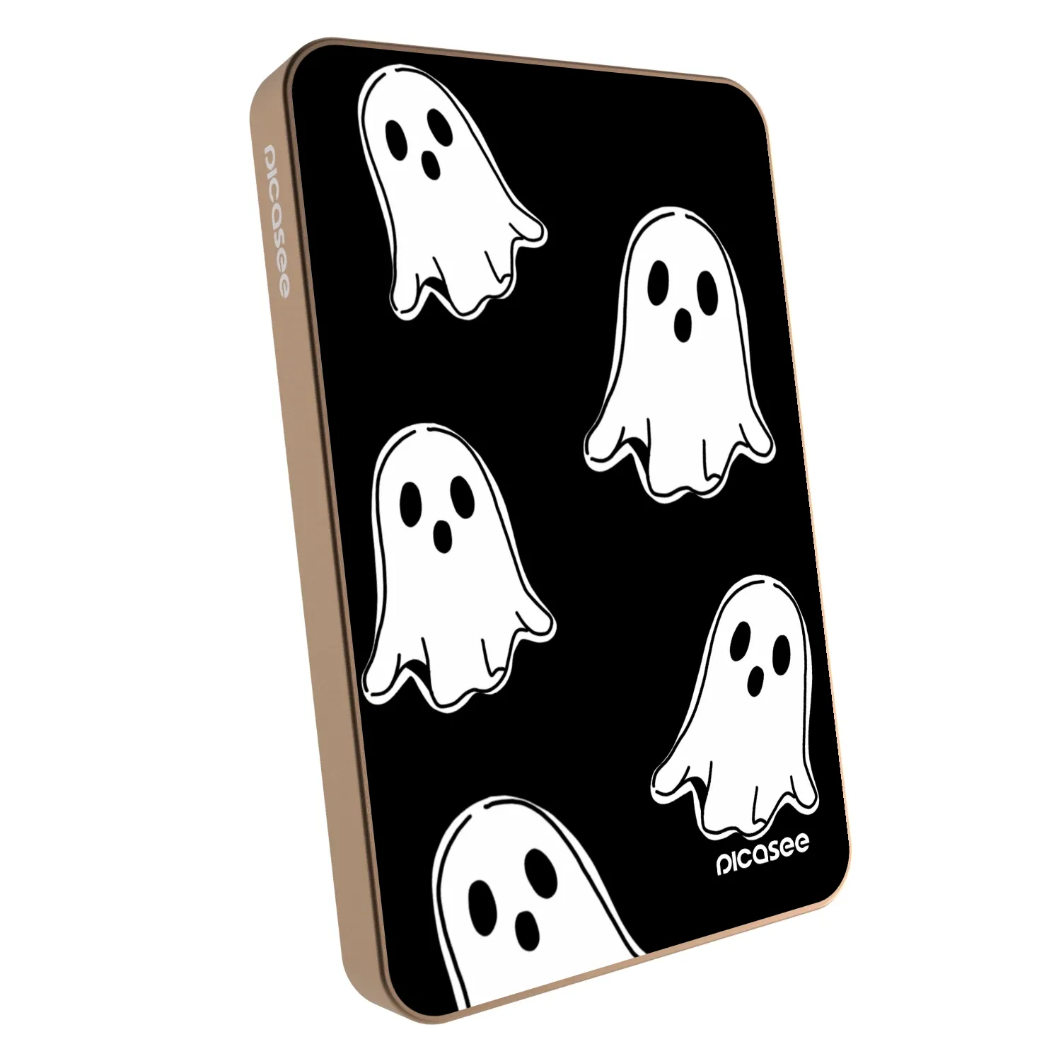 Picasee Prijenosni punjač s MagSafe 5 000 mAh Zlatni - Black ghosts