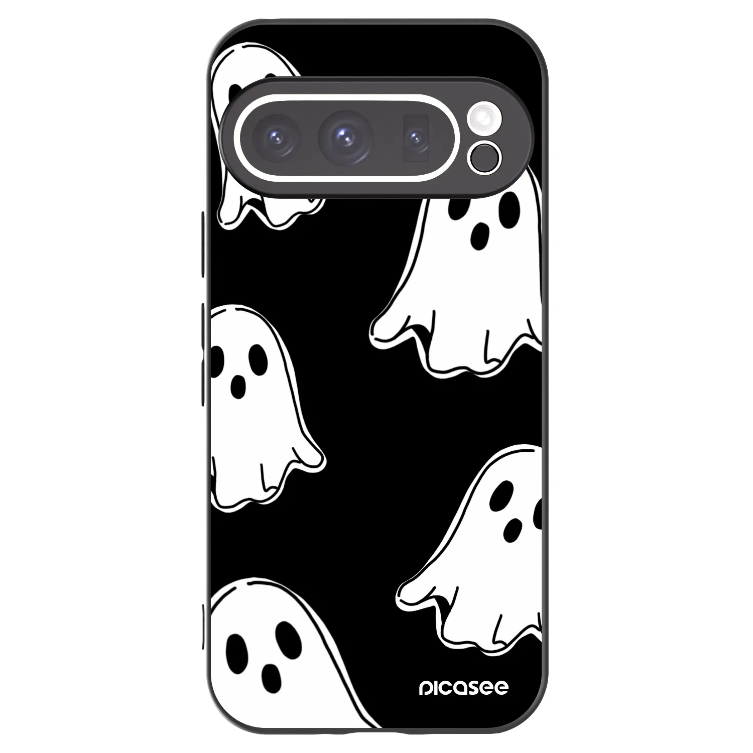 Picasee crna silikonska maskica za Google Pixel 9 Pro XL - Black ghosts