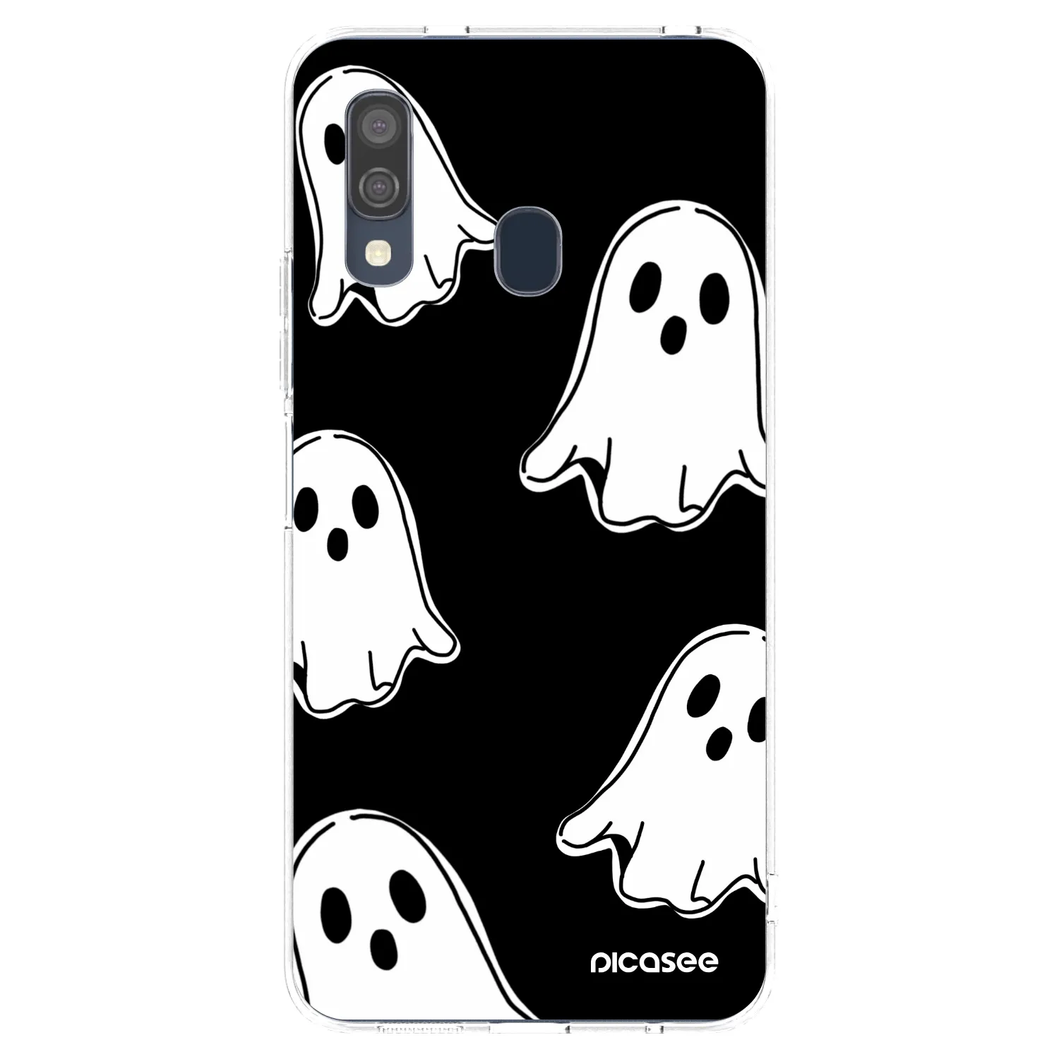 Picasee silikonska prozirna maskica za Samsung Galaxy A40 A405F - Black ghosts