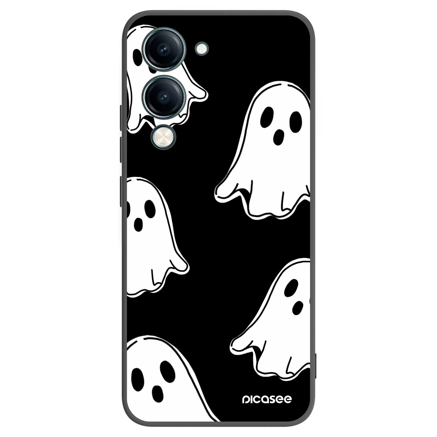 Picasee crna silikonska maskica za Vivo Y29s 5G - Black ghosts