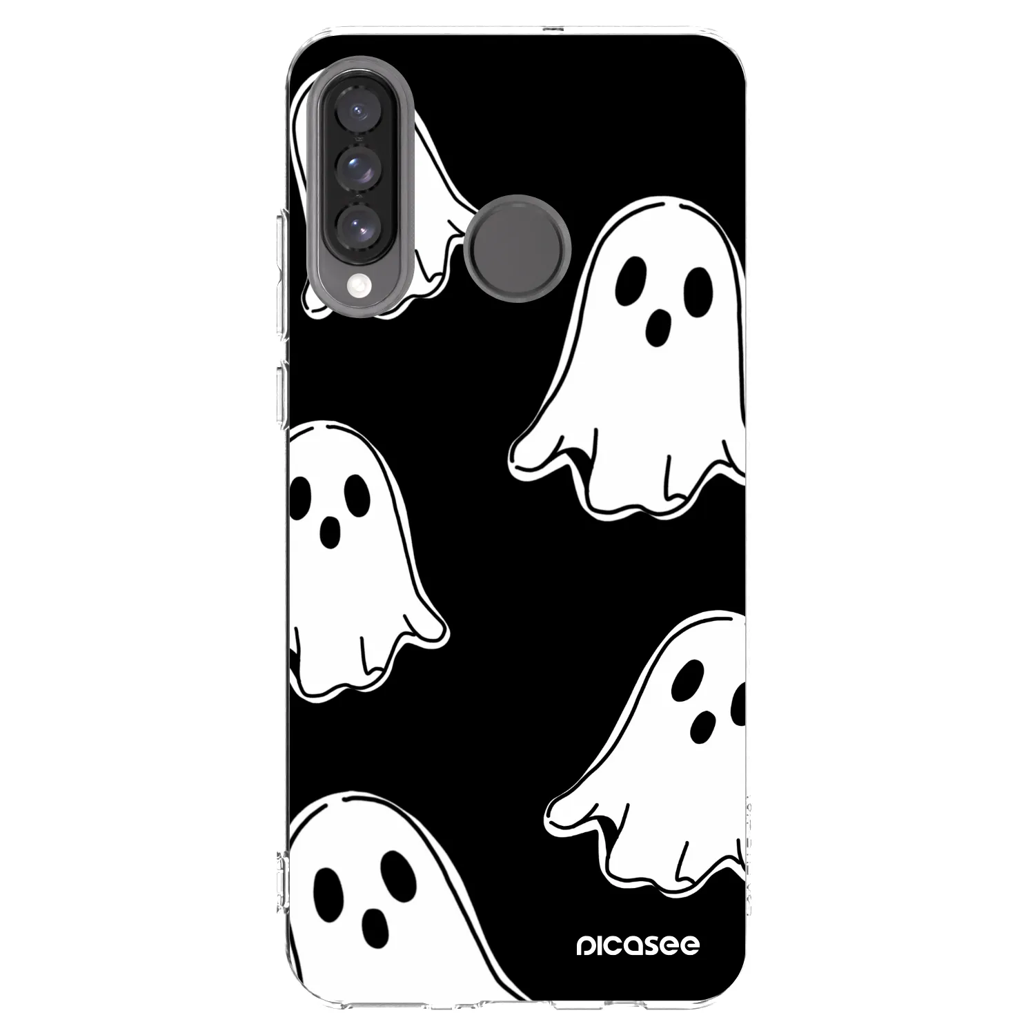 Picasee silikonska prozirna maskica za Huawei P30 Lite - Black ghosts