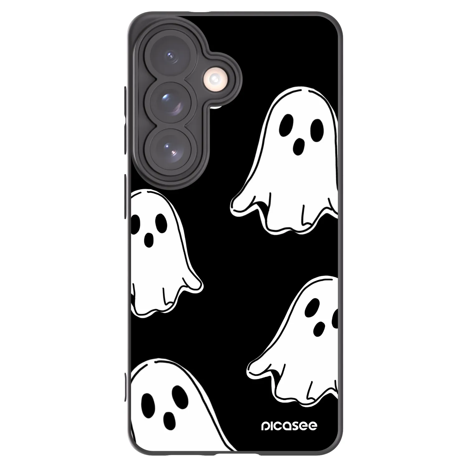 Picasee crna silikonska maskica za Samsung Galaxy S26 - Black ghosts