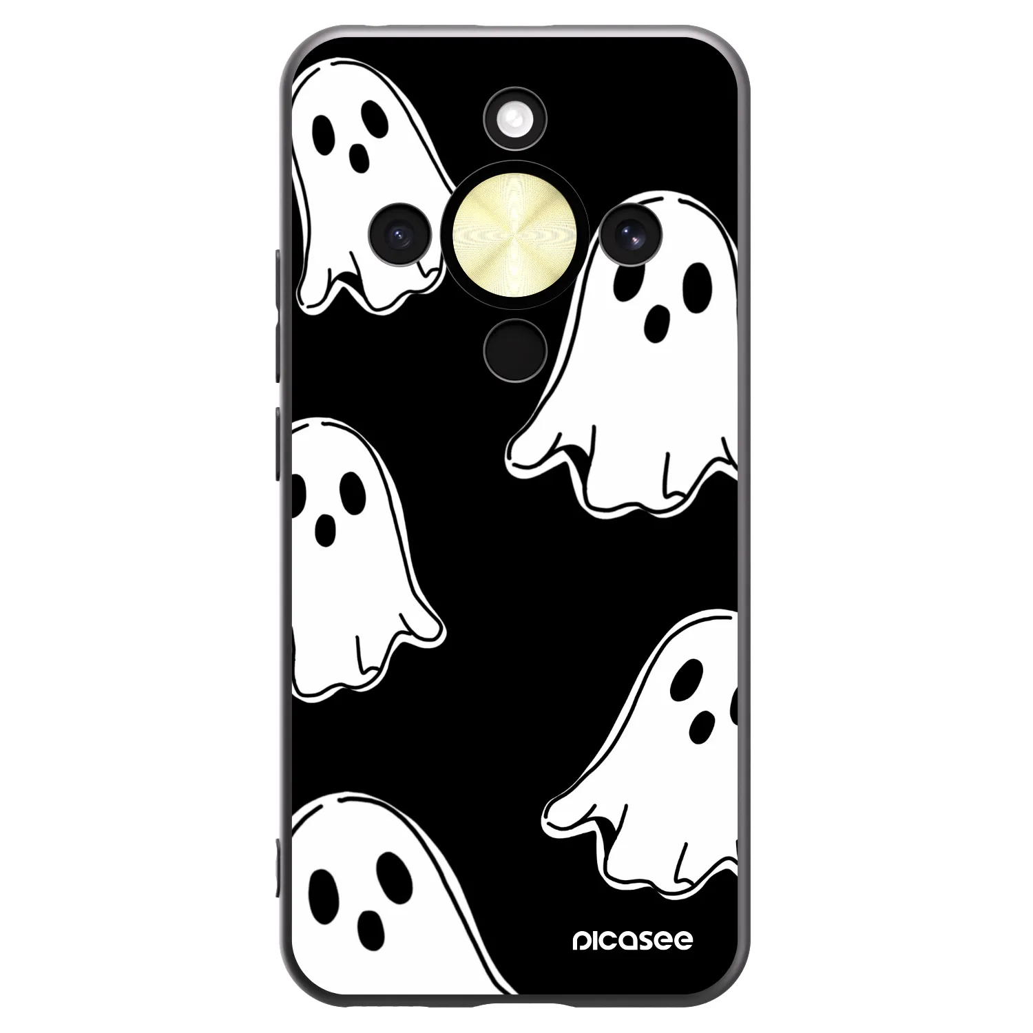 Picasee crna silikonska maskica za Honor Magic8 Lite 5G - Black ghosts
