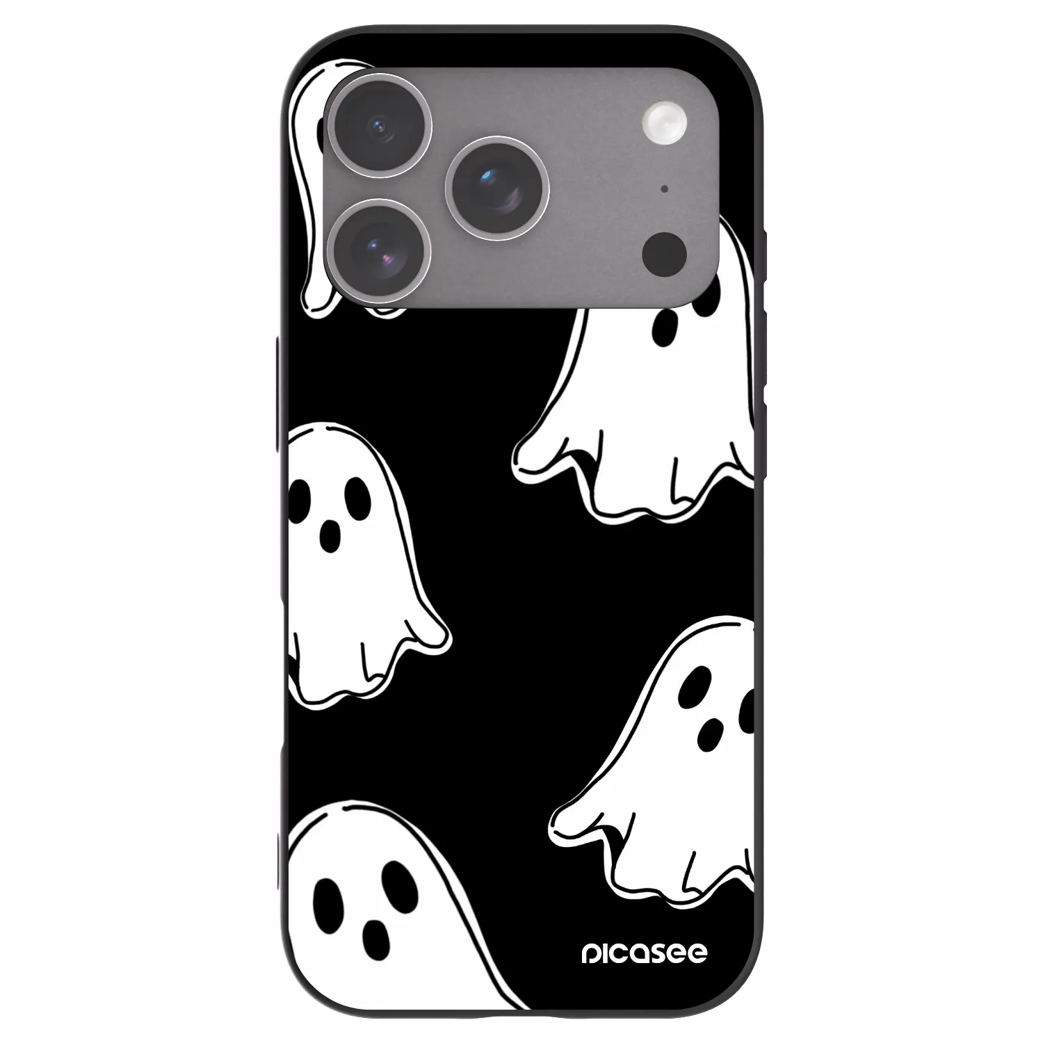 Picasee crna silikonska maskica za Apple iPhone 18 Pro - Black ghosts