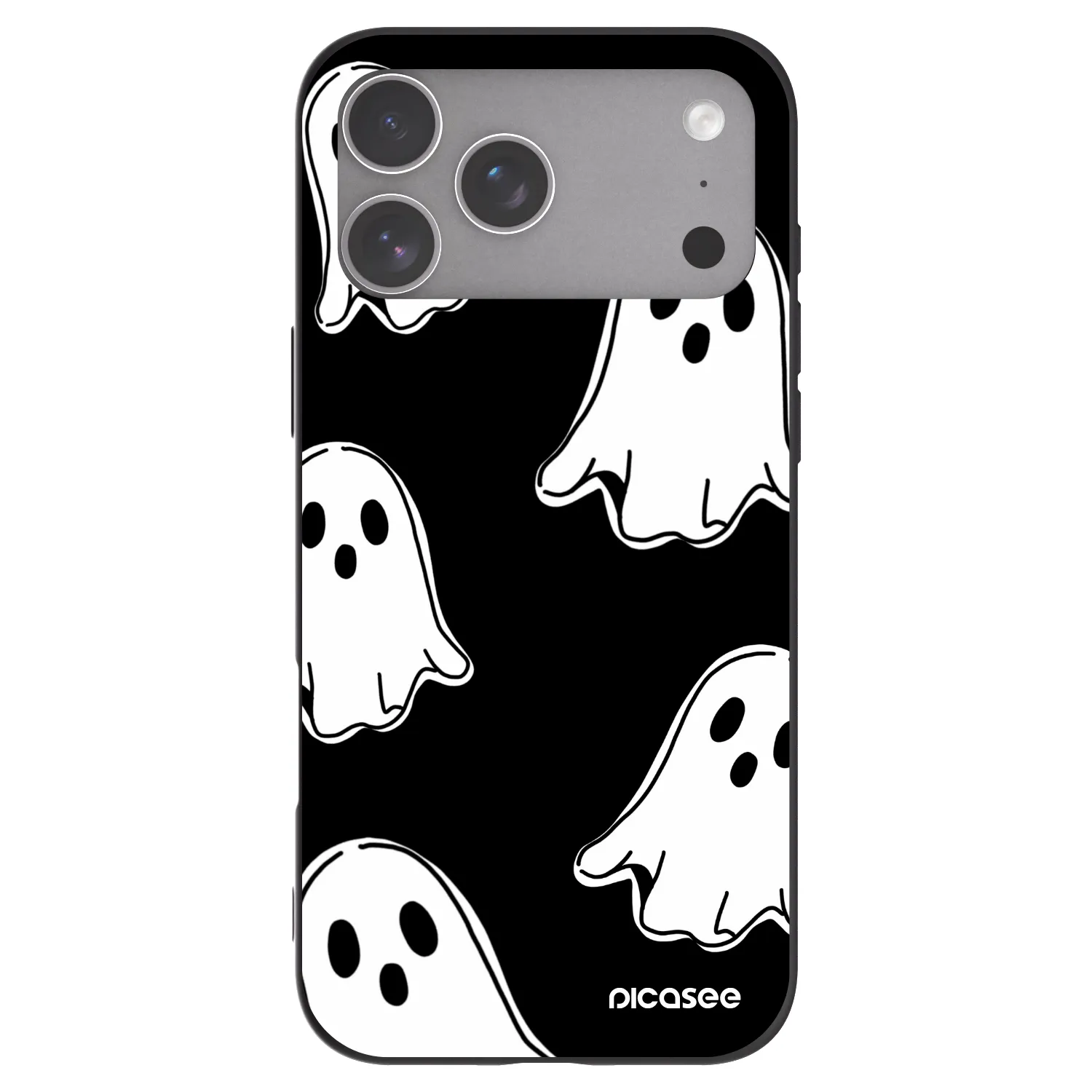Picasee crna silikonska maskica za Apple iPhone 18 Pro Max - Black ghosts