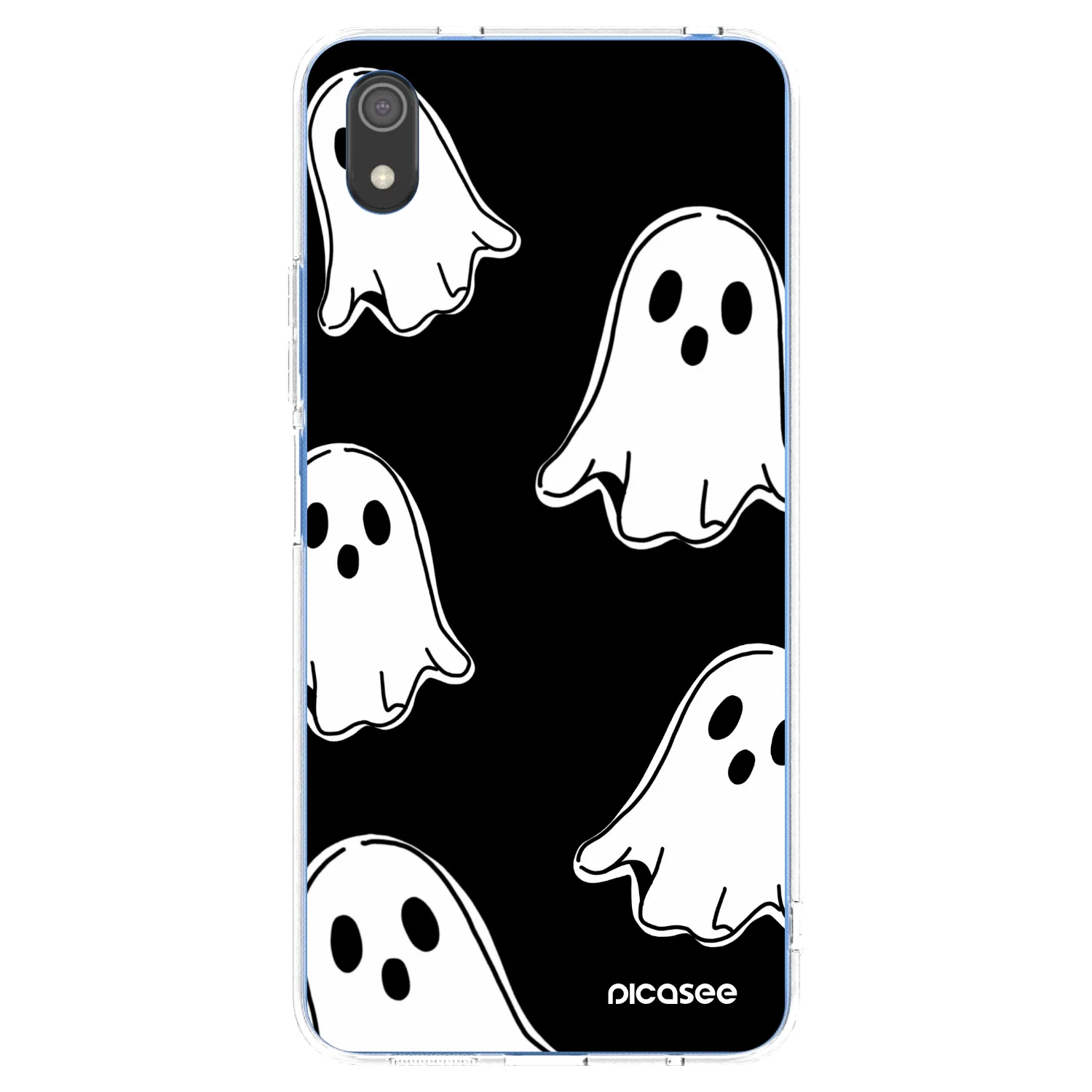 Picasee silikonska prozirna maskica za Xiaomi Redmi 7A - Black ghosts