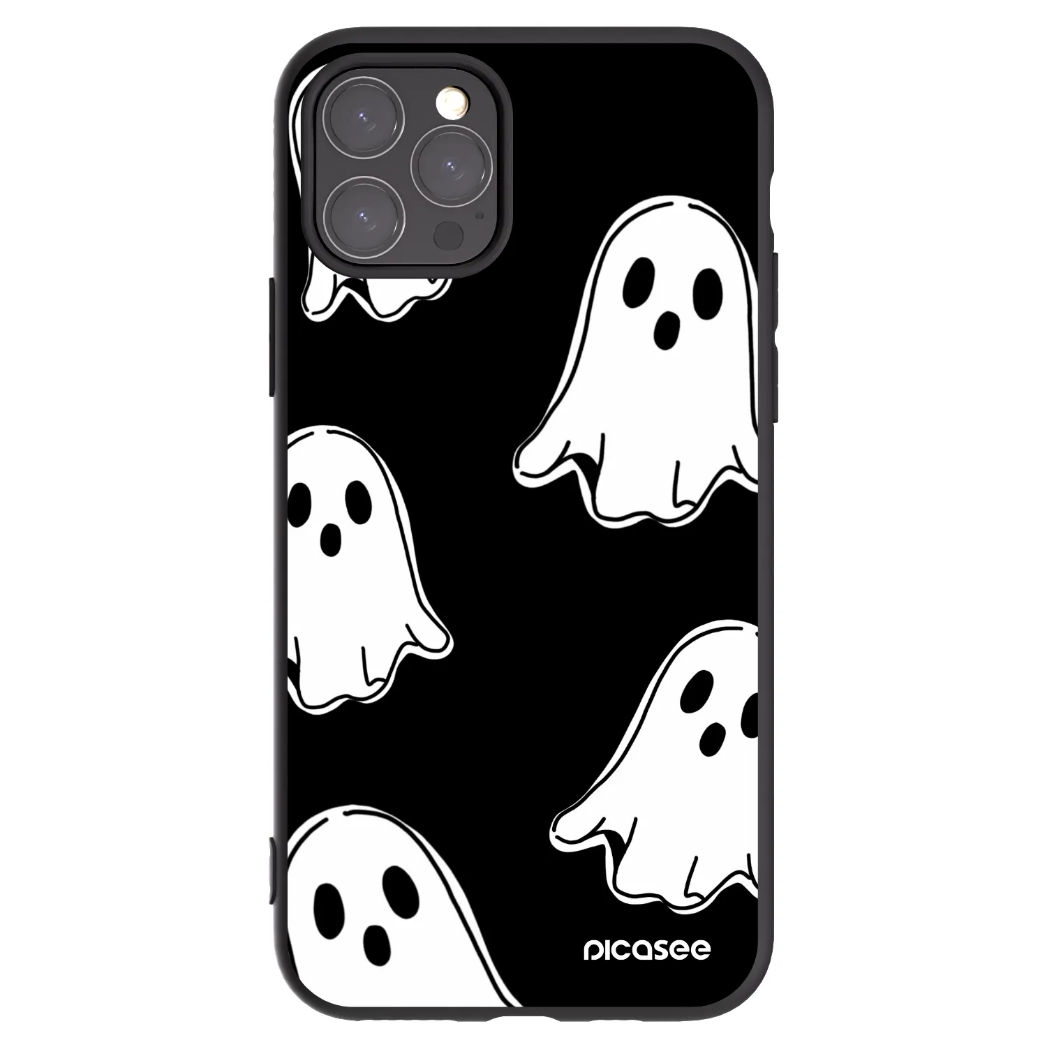 Picasee crna silikonska maskica za Apple iPhone 11 Pro - Black ghosts
