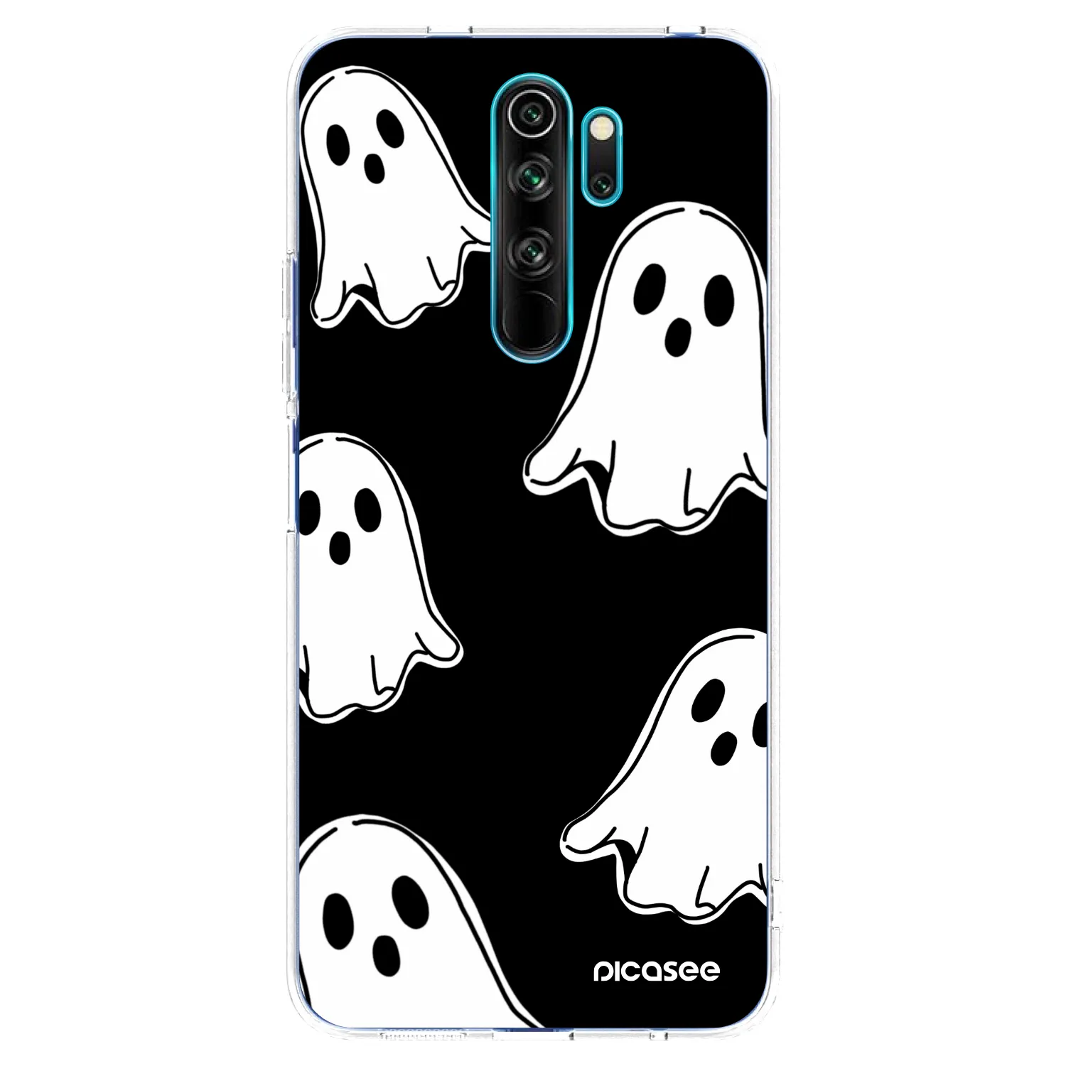 Picasee silikonska prozirna maskica za Xiaomi Redmi Note 8 Pro - Black ghosts