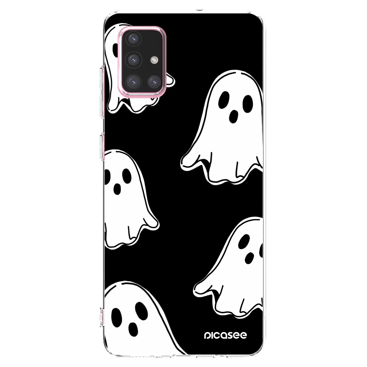 Picasee silikonska prozirna maskica za Samsung Galaxy A71 A715F - Black ghosts