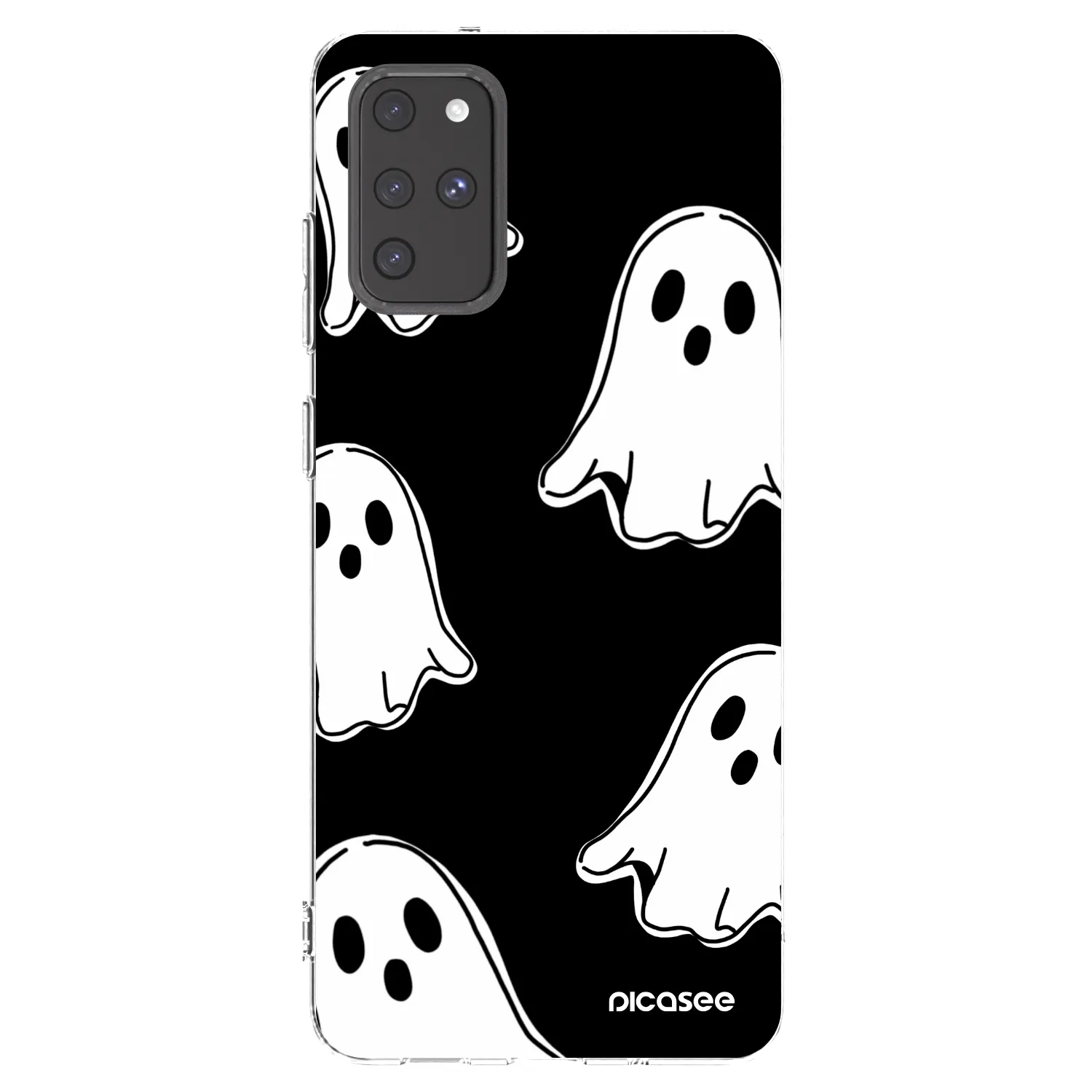 Picasee silikonska prozirna maskica za Samsung Galaxy S20+ G985F - Black ghosts