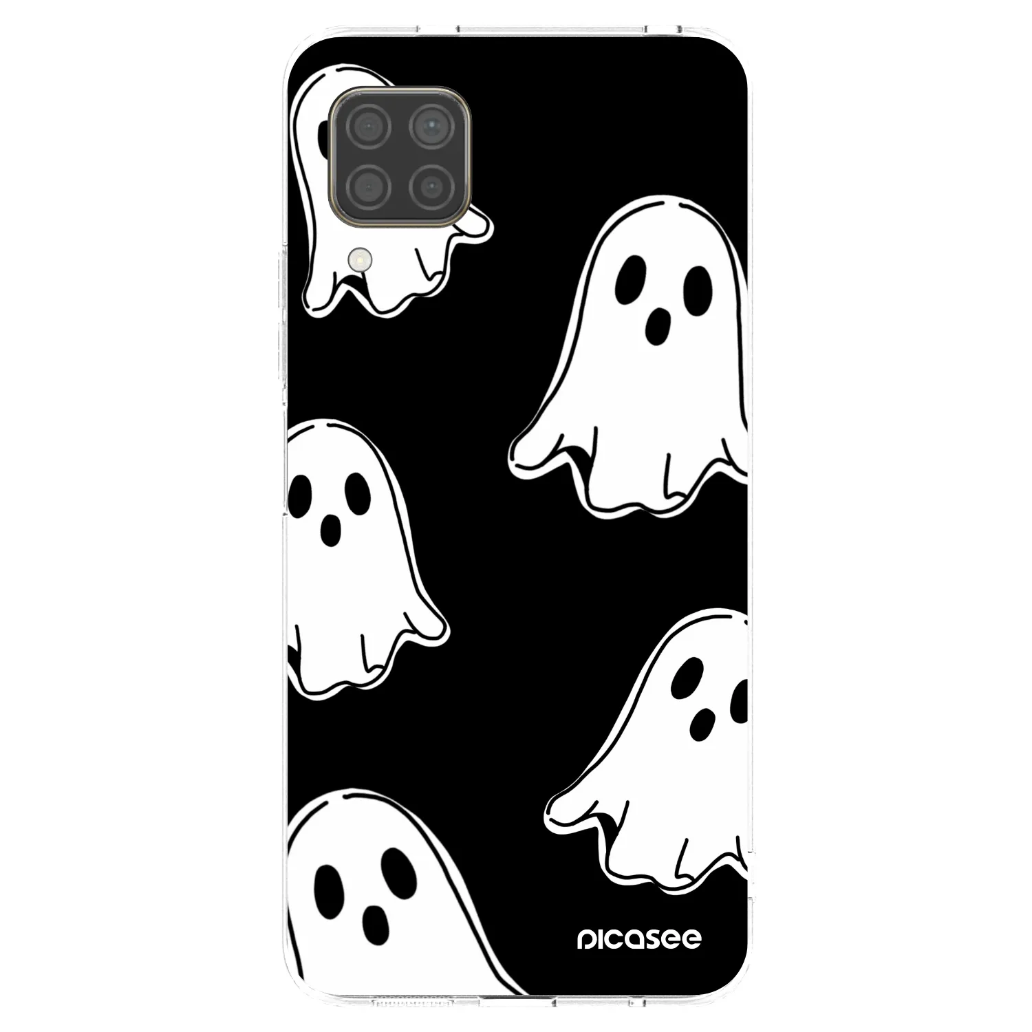 Picasee silikonska prozirna maskica za Huawei P40 Lite - Black ghosts