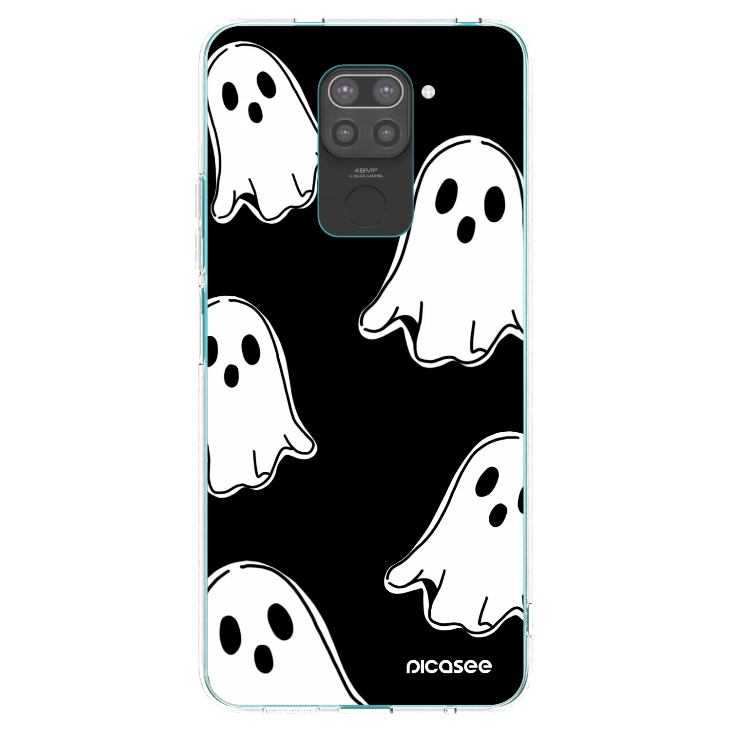 Picasee crna silikonska maskica za Xiaomi Redmi Note 9 - Black ghosts