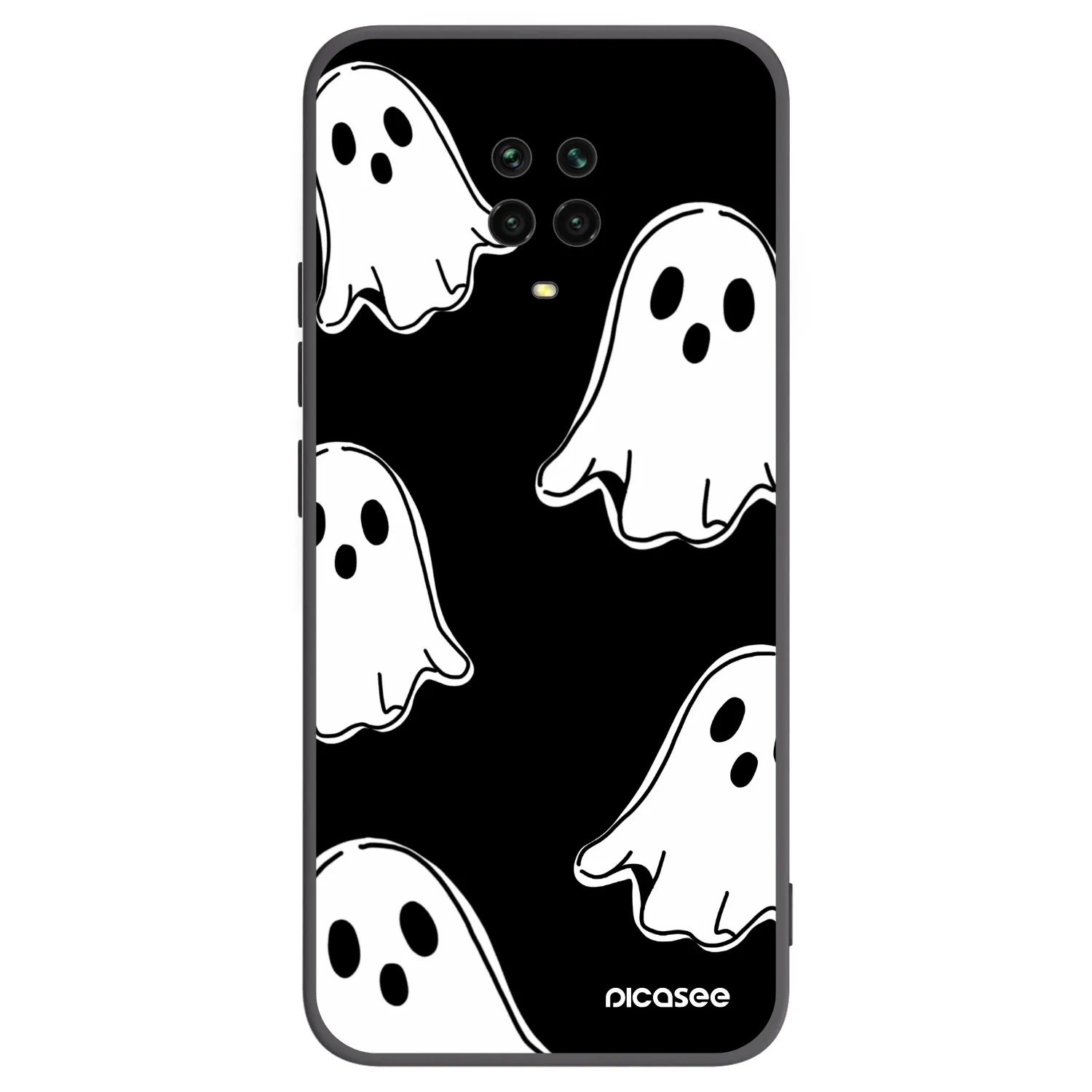 Picasee crna silikonska maskica za Xiaomi Redmi Note 9S - Black ghosts