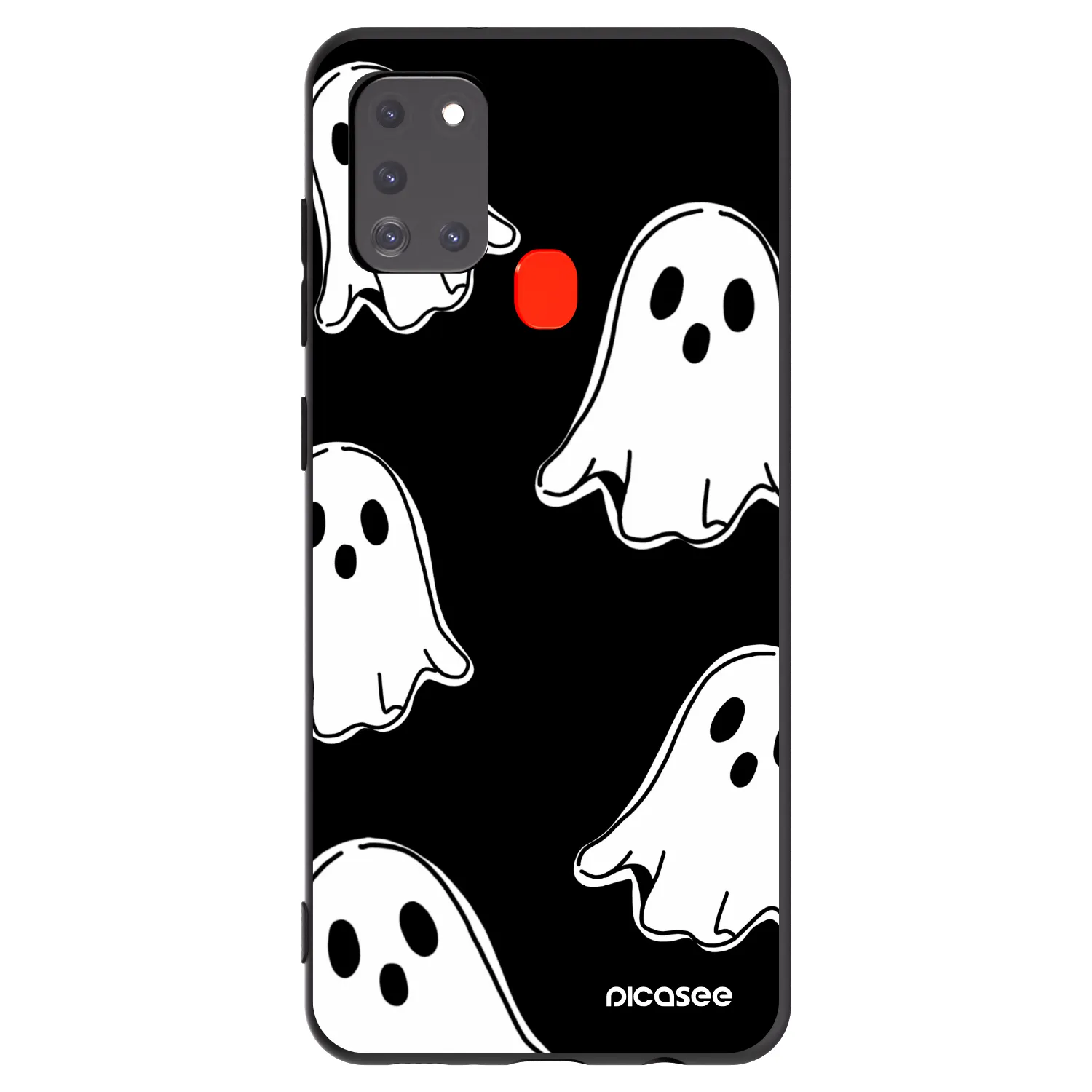 Picasee crna silikonska maskica za Samsung Galaxy A21s - Black ghosts